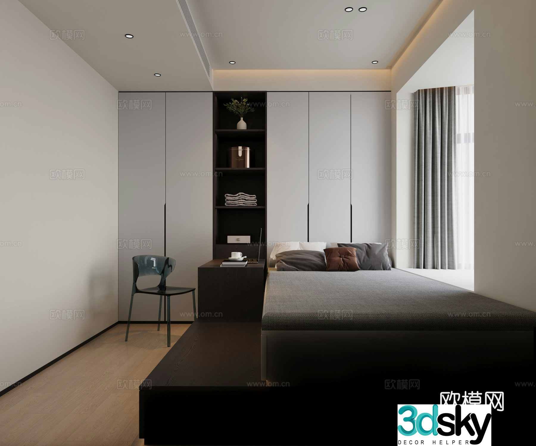 Modern tatami bedroom 3d model