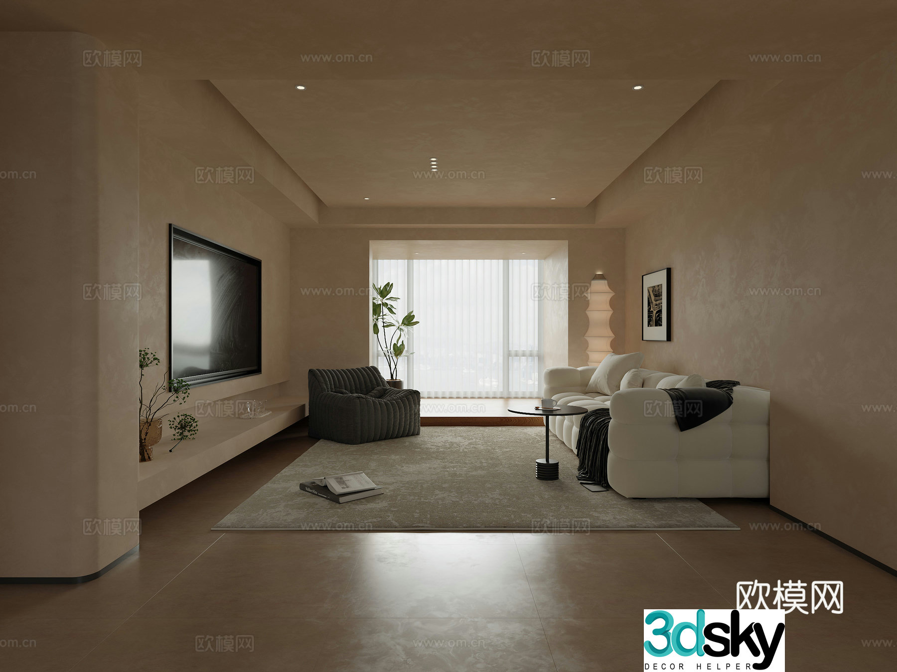 Medieval style living room 3D model