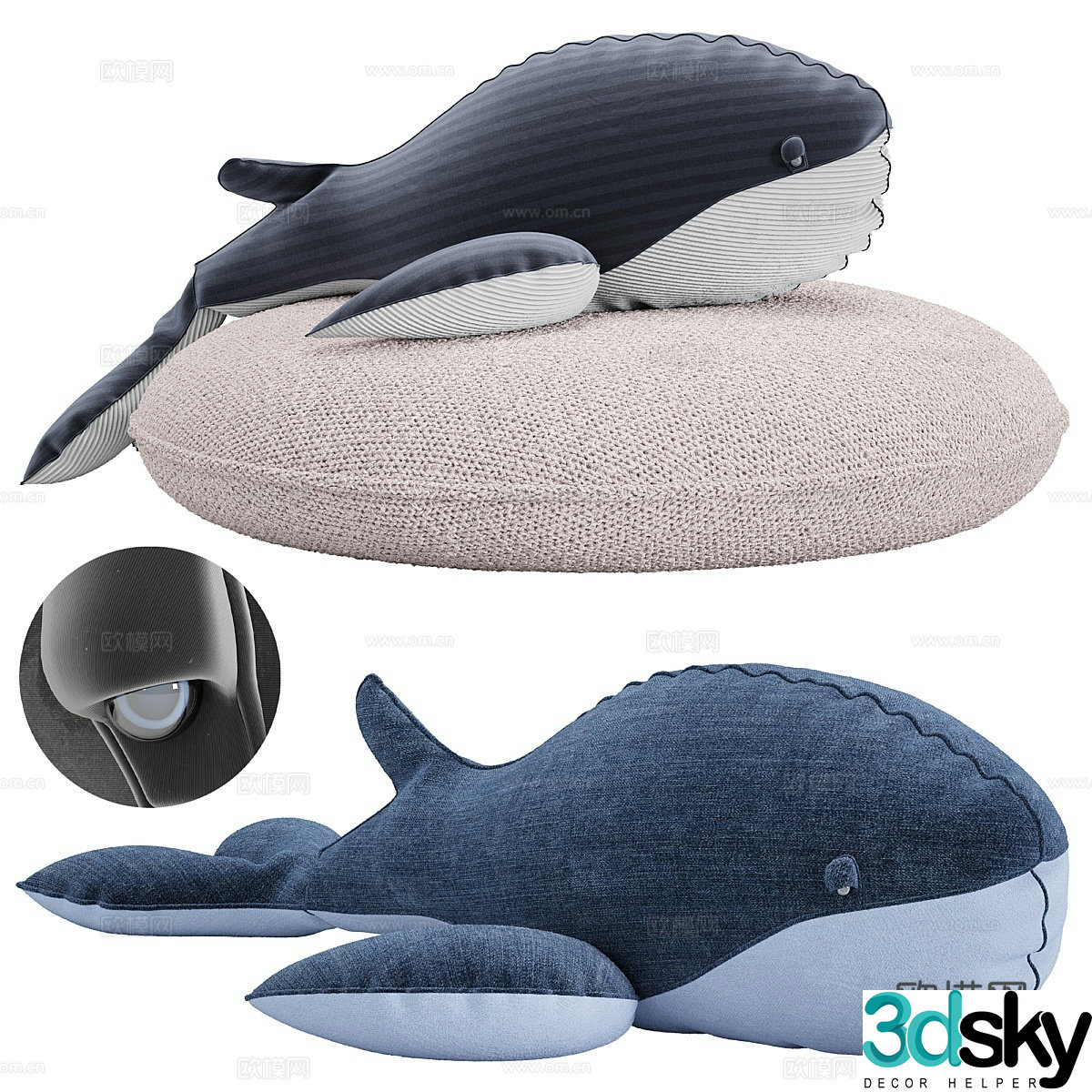 Whale stuffed toy 3d model
