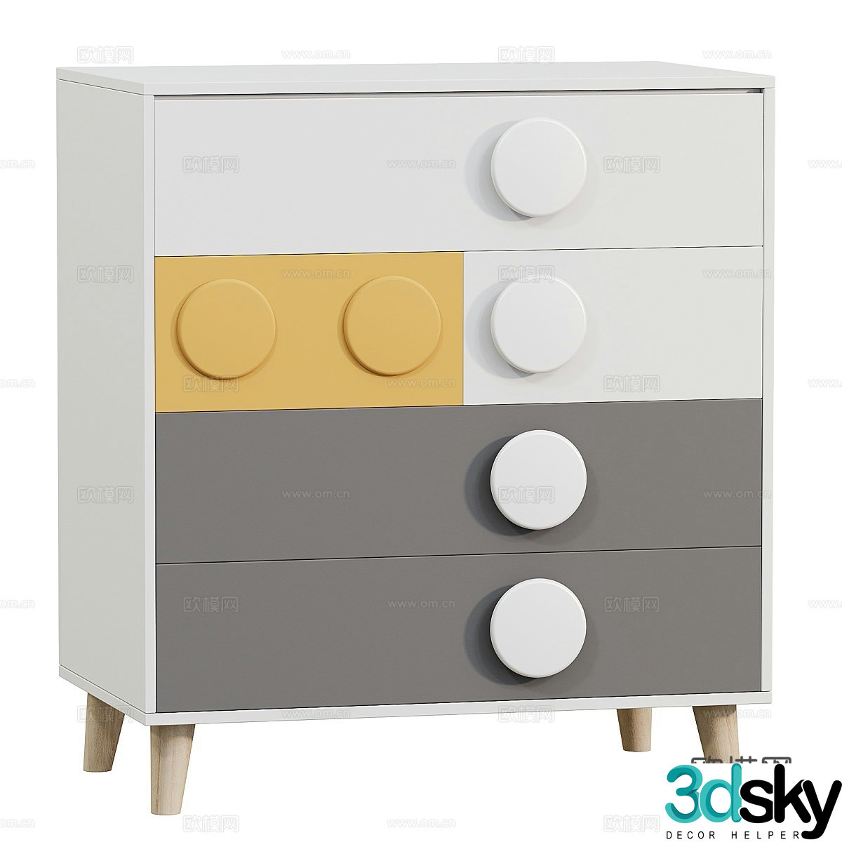 Children’s locker low cabinet 3d model