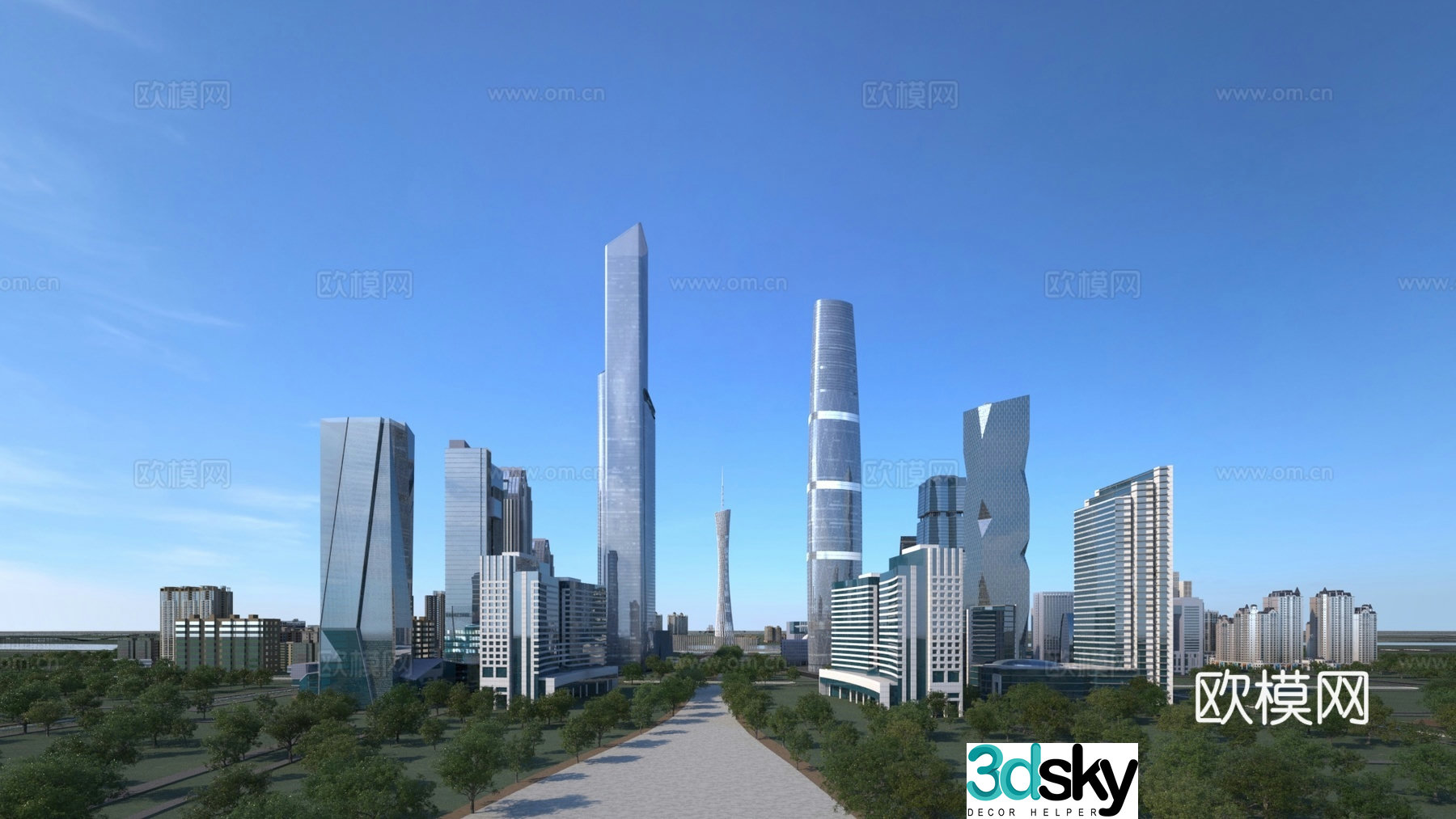 Canton Tower Landscape Huacheng Road 3D Model