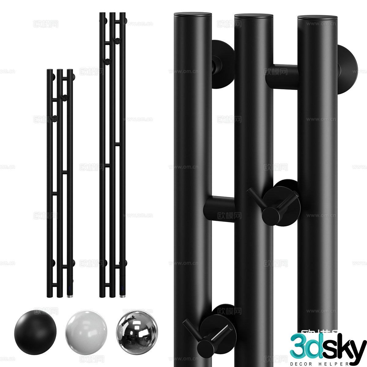 Electric towel rack heated towel hanging 3d model