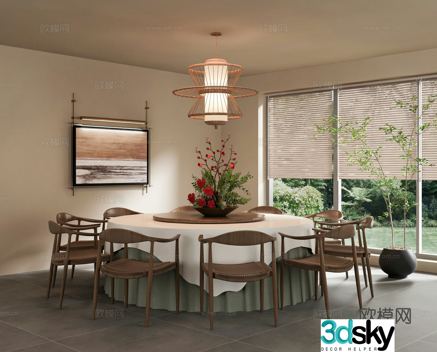 Wabi Sabi restaurant private room 3d model