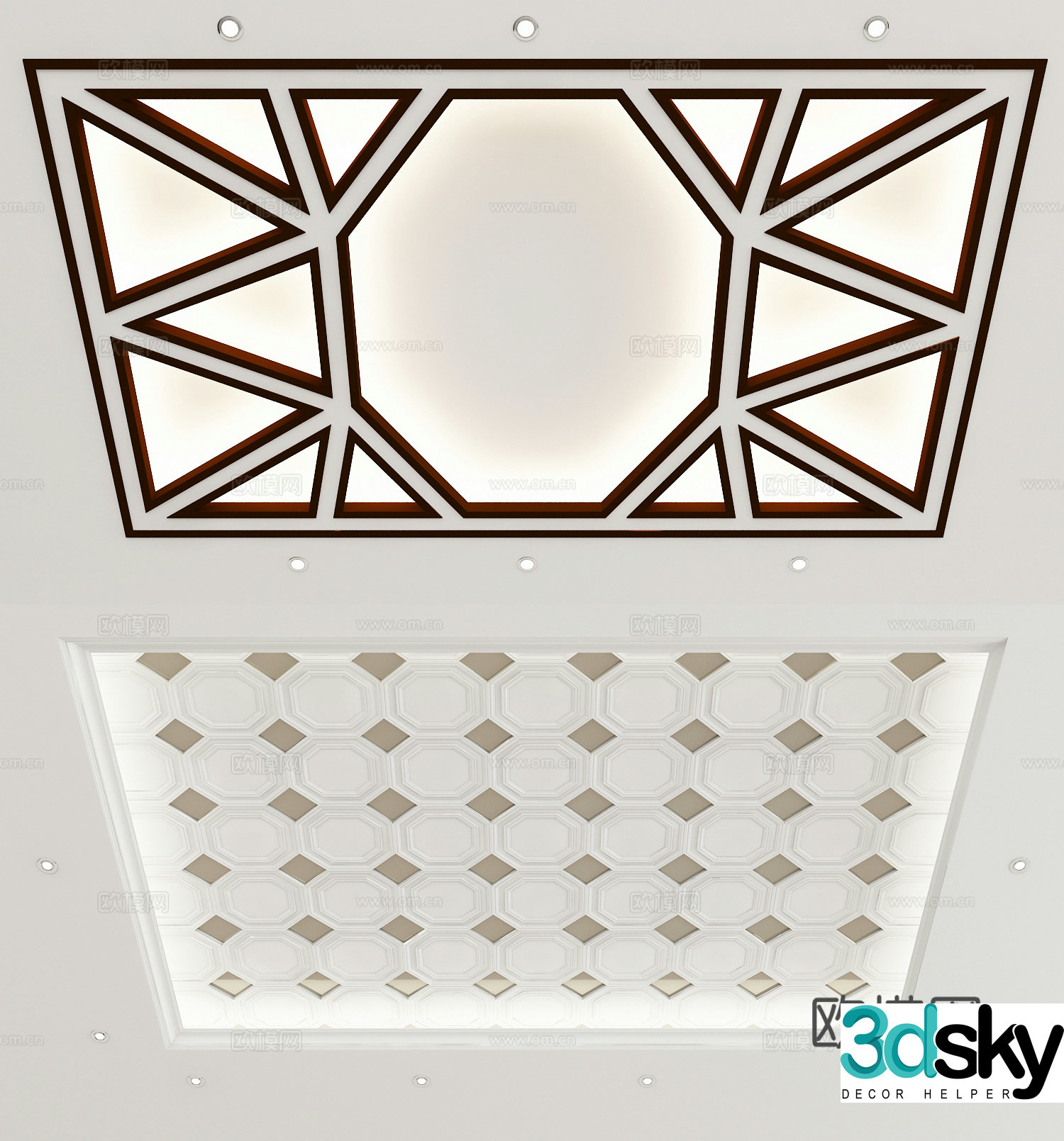 Modern geometric ceiling 3d model
