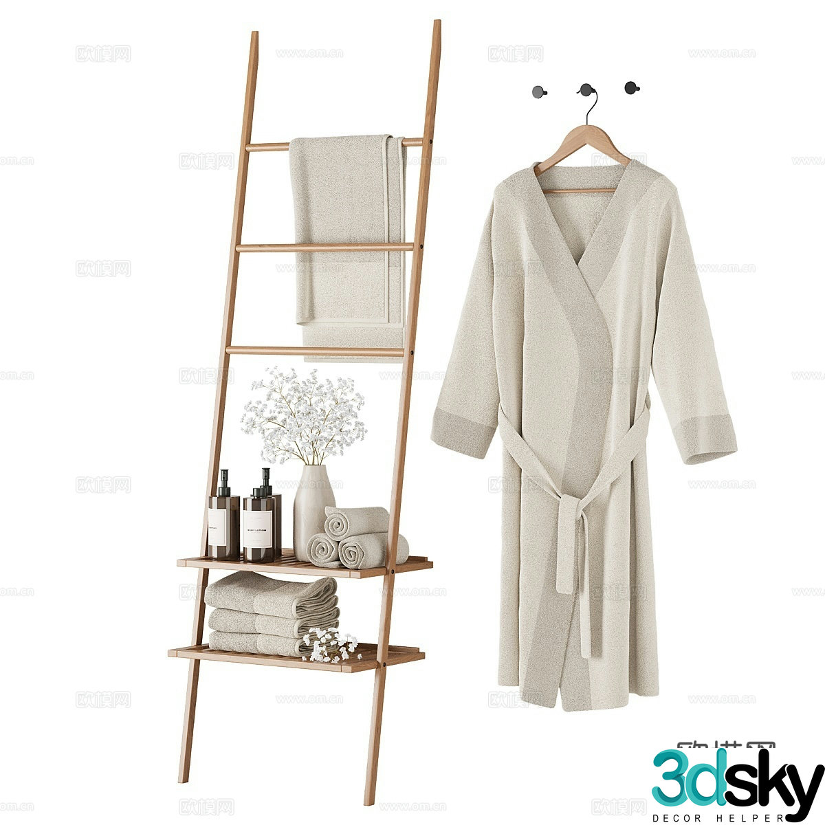 Bathroom supplies bathrobe laundry supplies 3d model