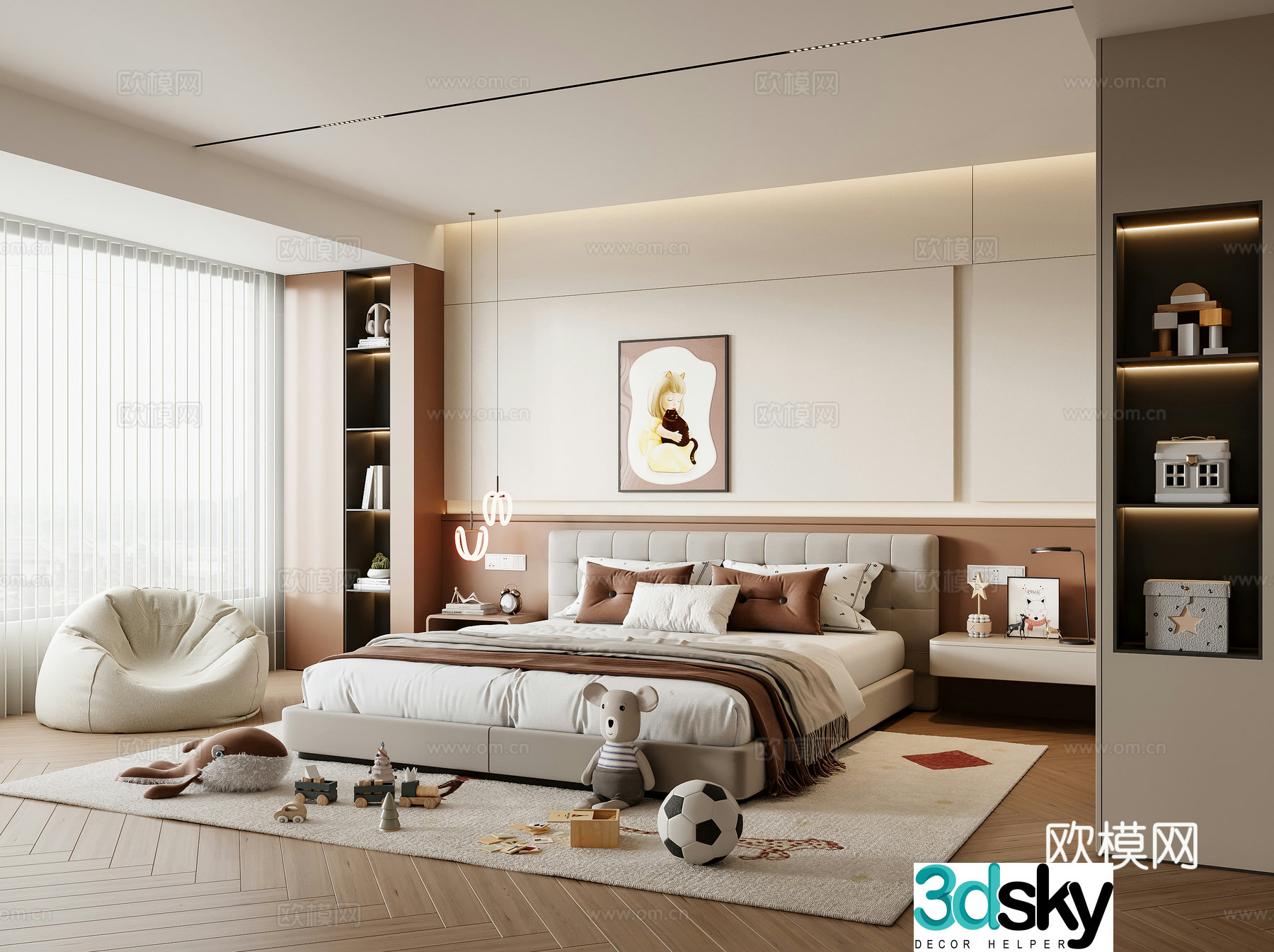 Modern girl’s room children’s room 3d model