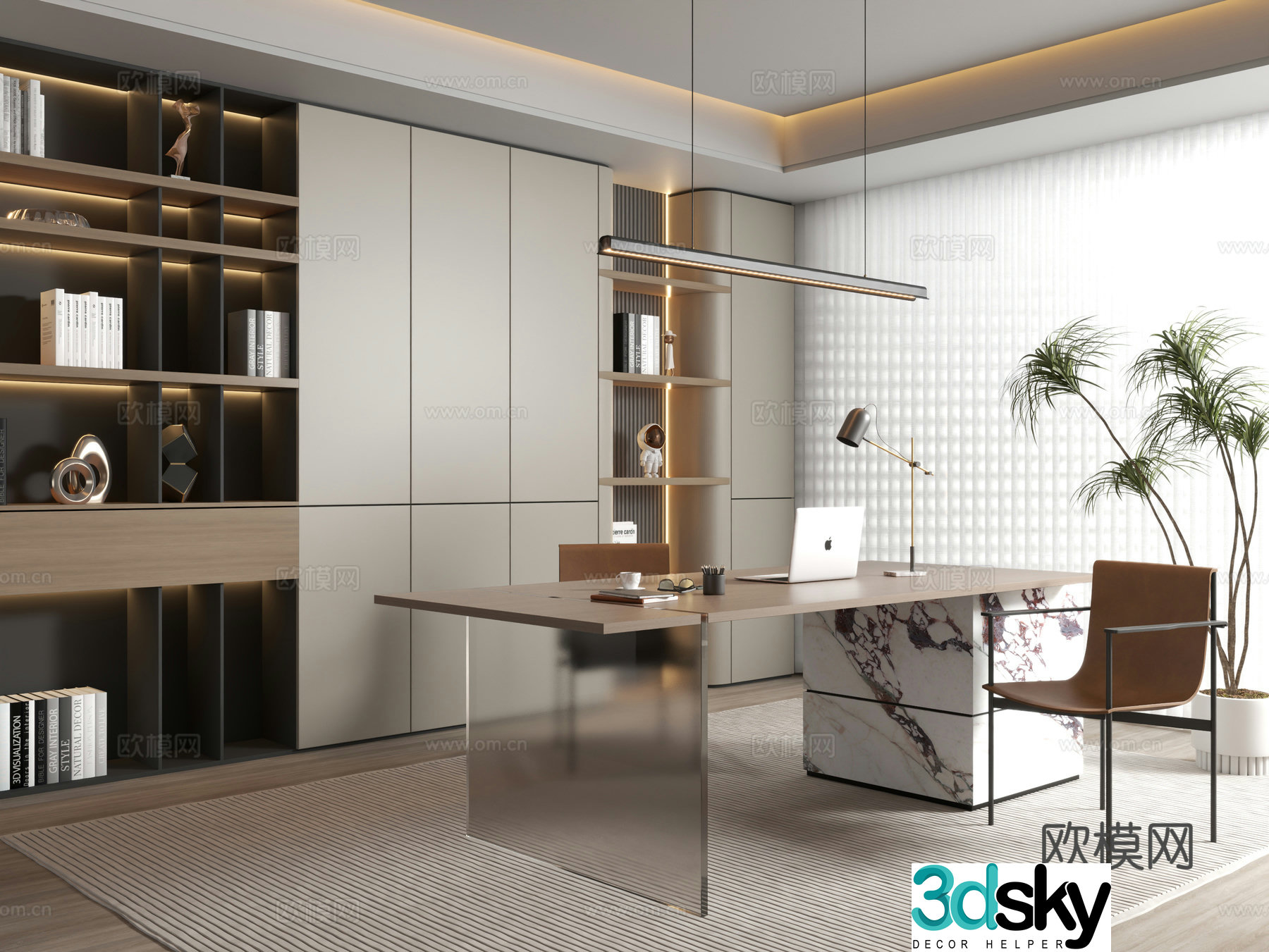 Modern study 3d model