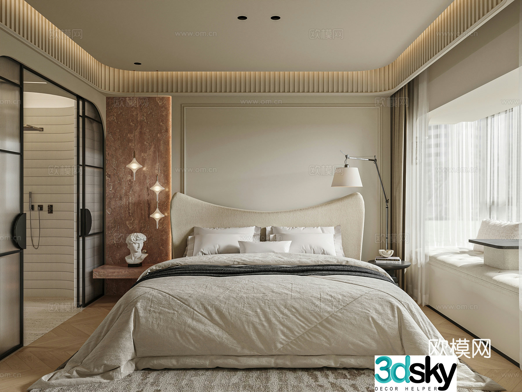 French bedroom master bedroom 3d model