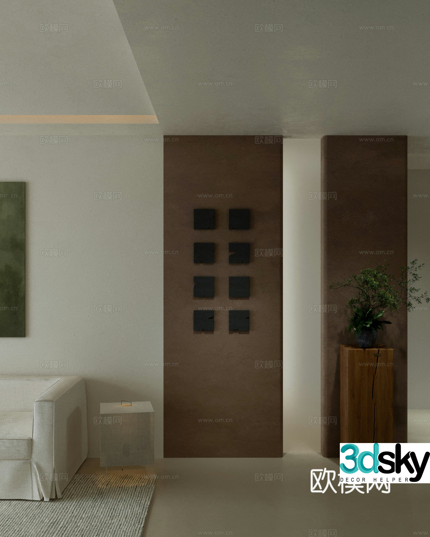 Modern entrance aisle 3D model