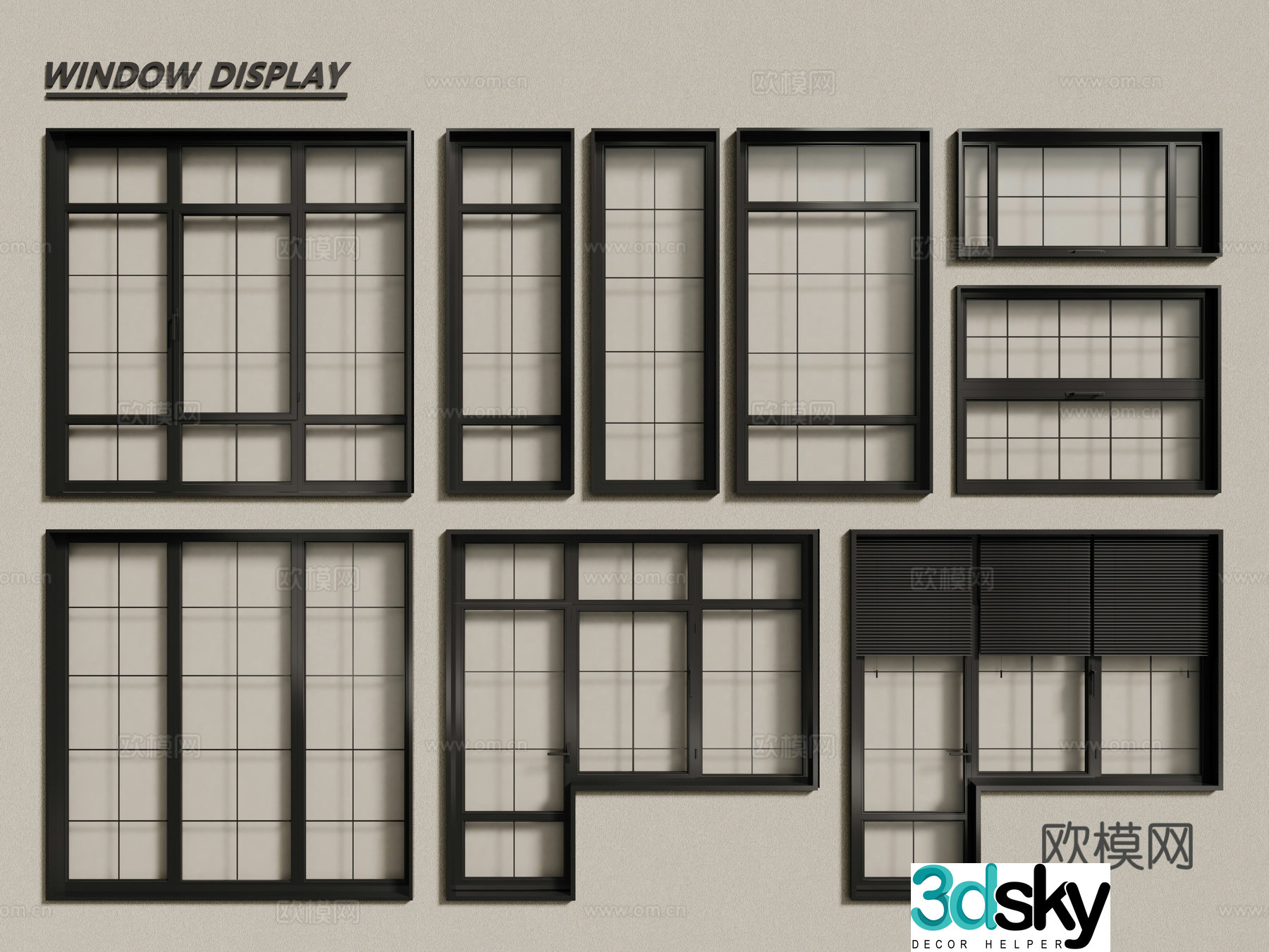 Modern windows casement windows floor-to-ceiling windows sliding windows 3d model