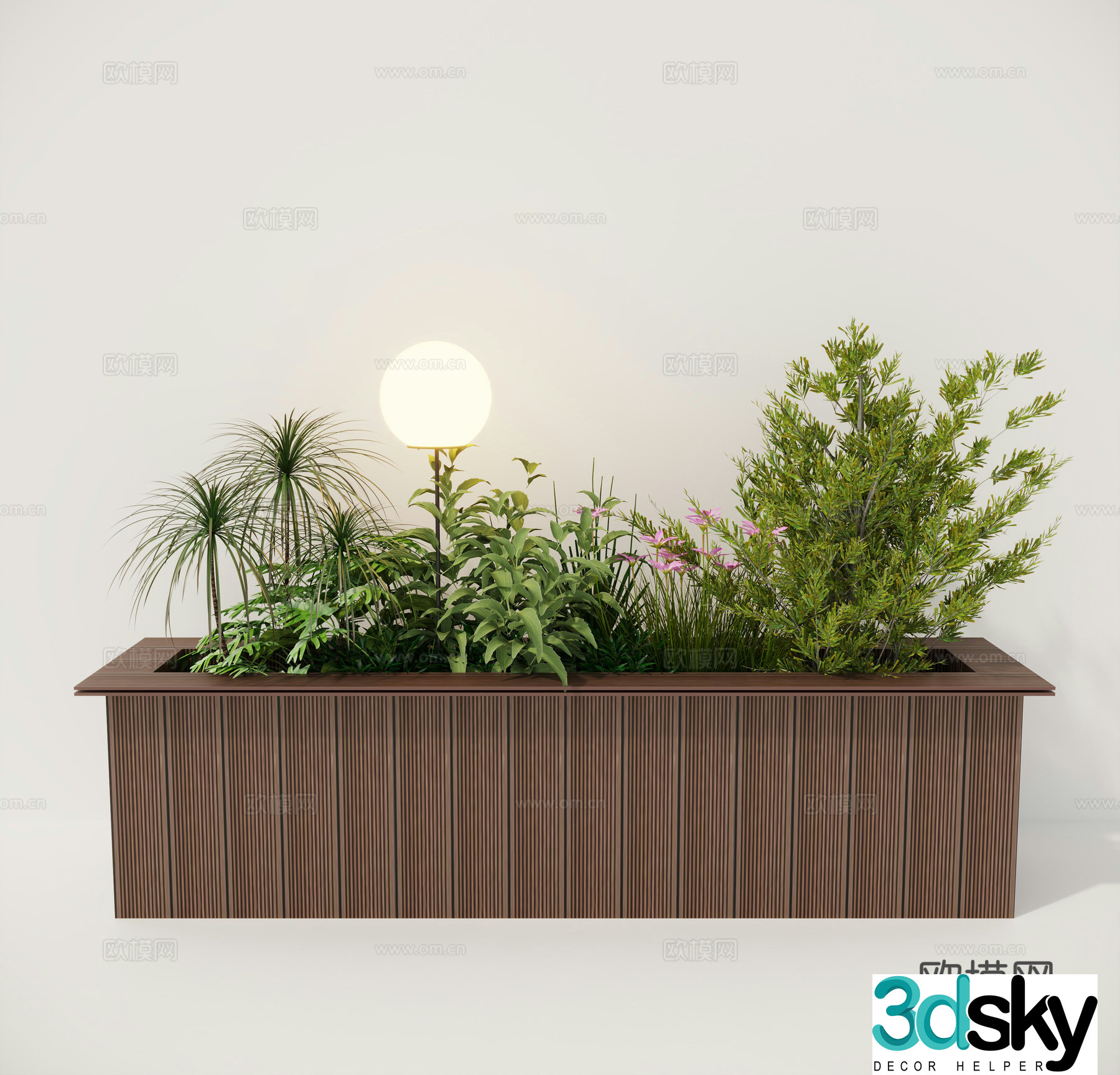 Landscape flower box outdoor flower box outdoor plant 3d model