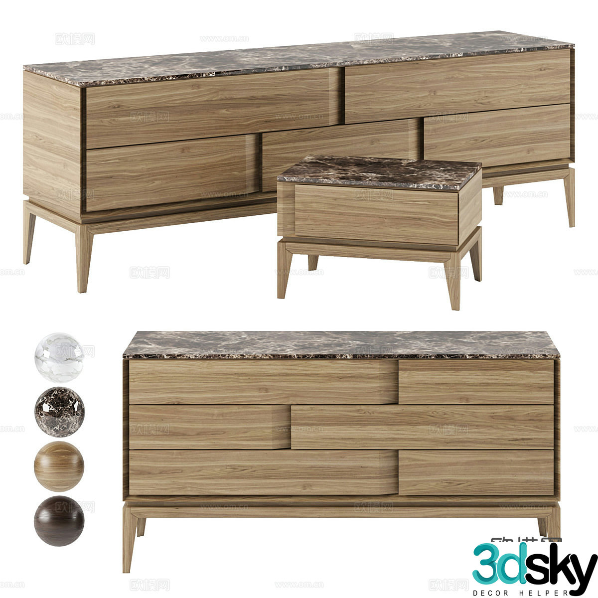 NATUZZI MUNARI Italian TV Cabinet 3D Model