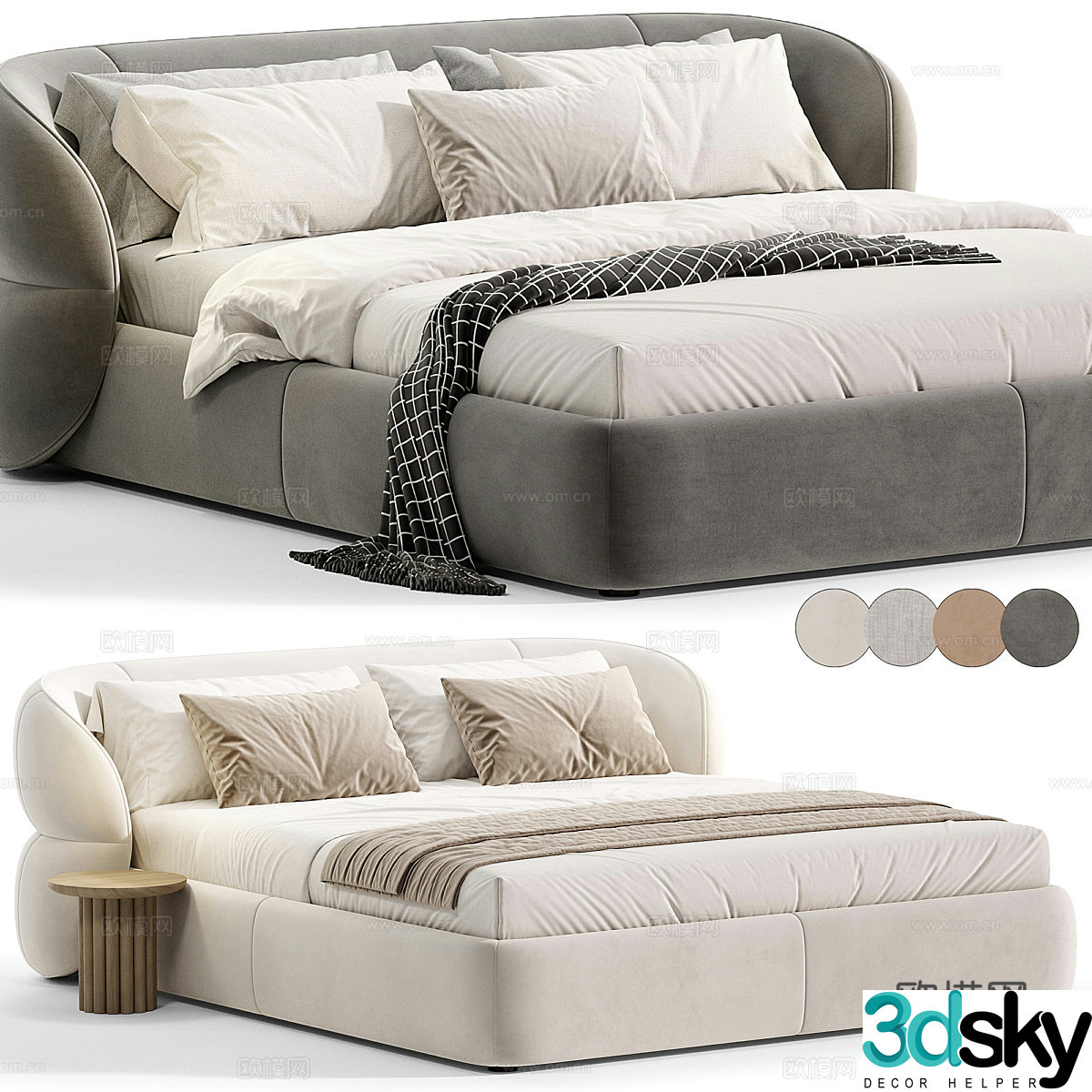 Ditre Italia double bed 3d model