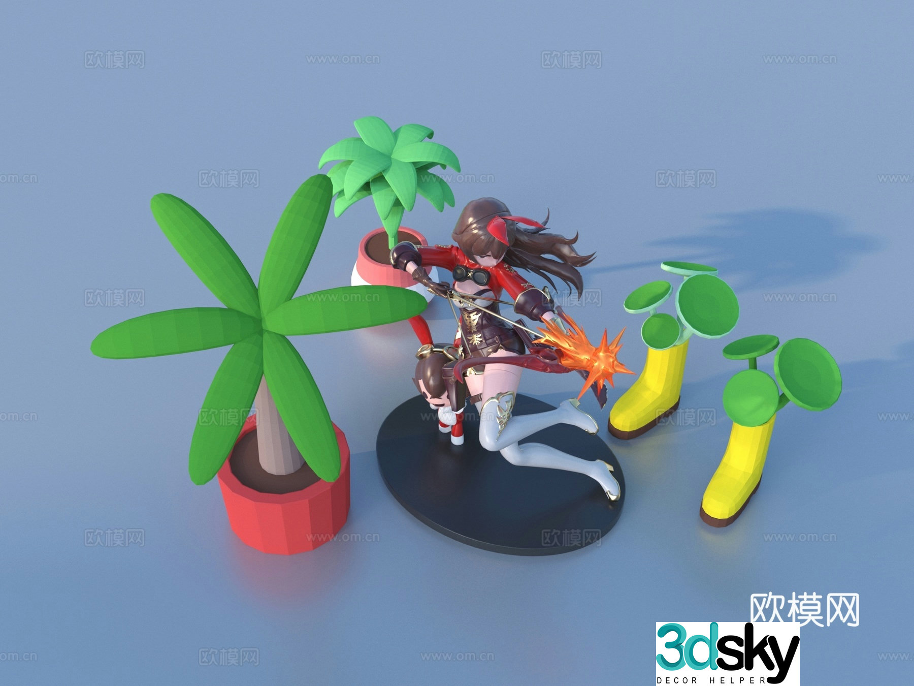 Cartoon toys ornaments sketch 3d model