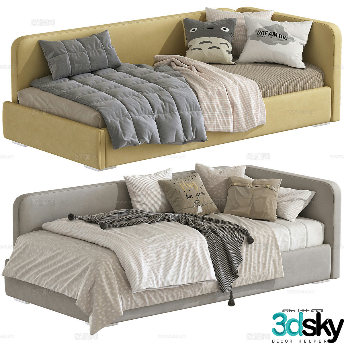 Modern children’s bed sofa bed 3d model