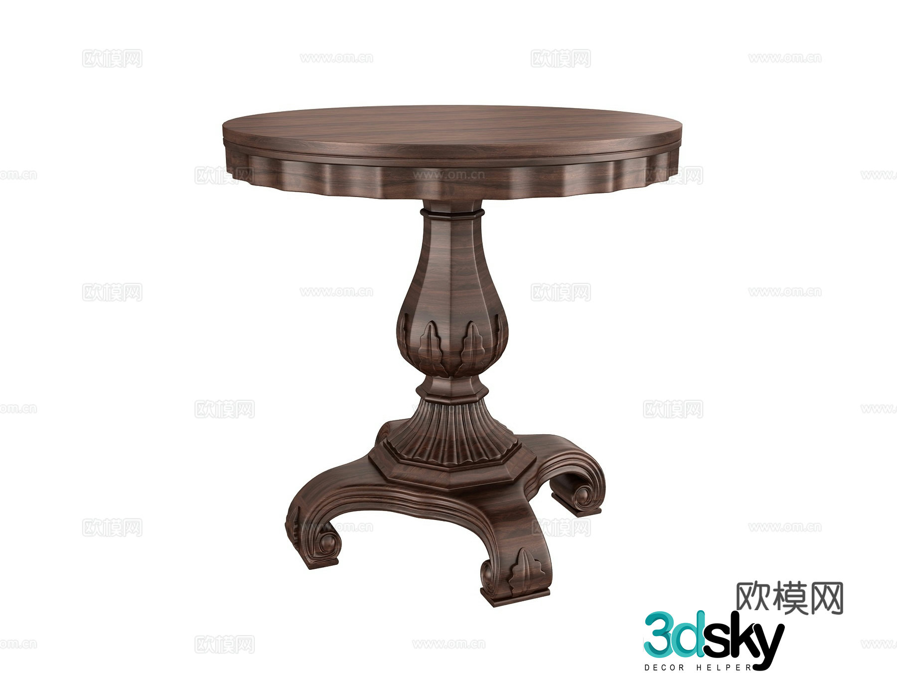 American round table corner table side table 3D model