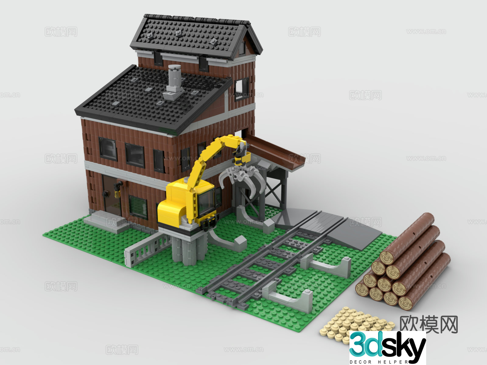 LEGO LEGO railway construction site building block toy 3d model