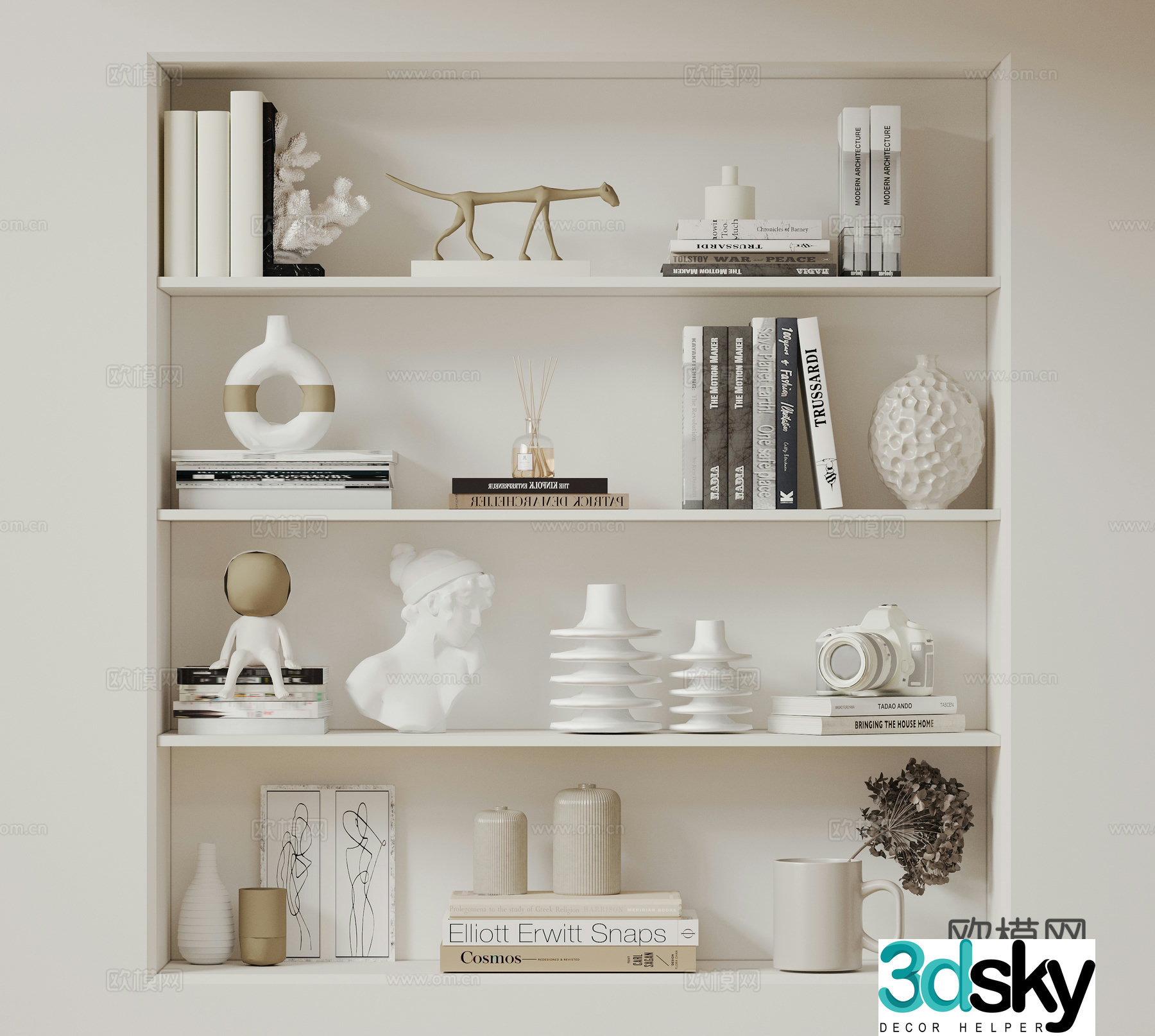 Modern jewelry ornaments Books Books Vase Ceramic 3d model