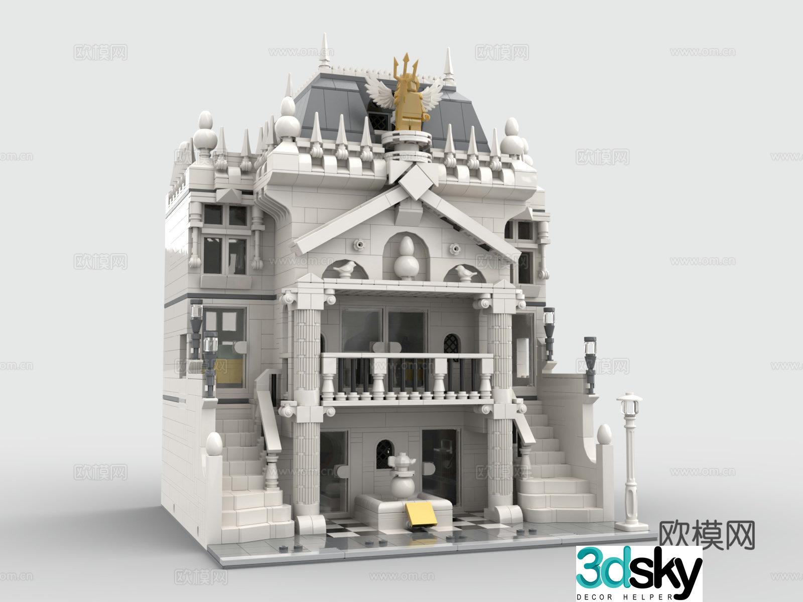 LEGO European museum building block toy 3D model
