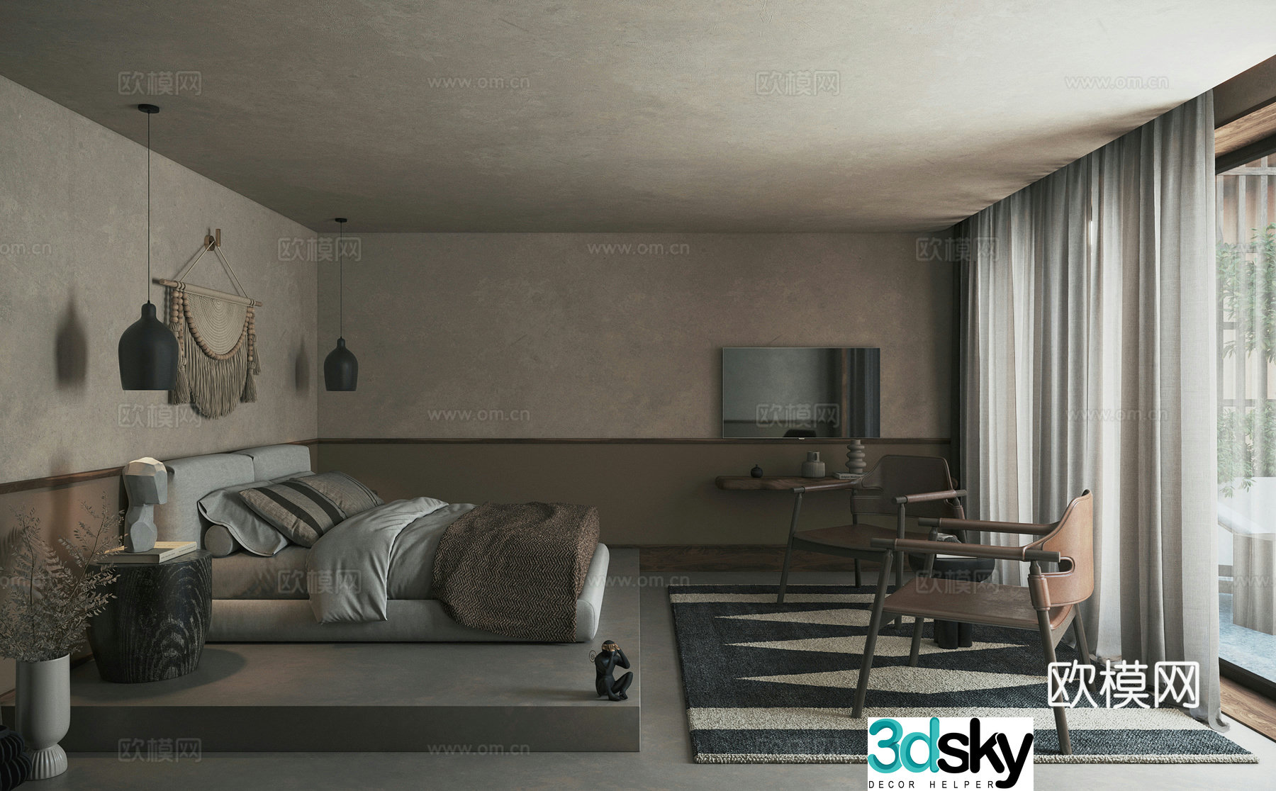 Wabi Sabi Hotel Room B&B Room 3D model
