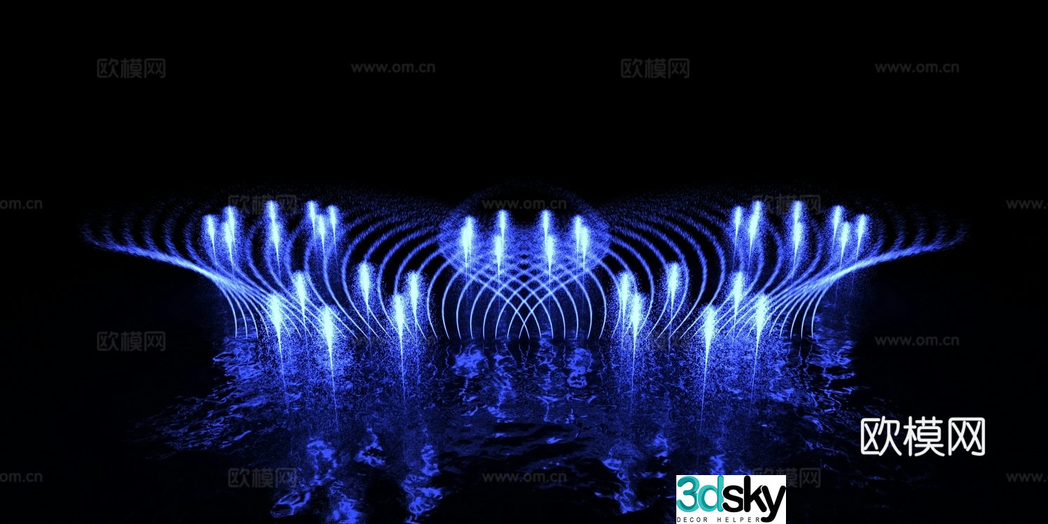 Music fountain 3d model