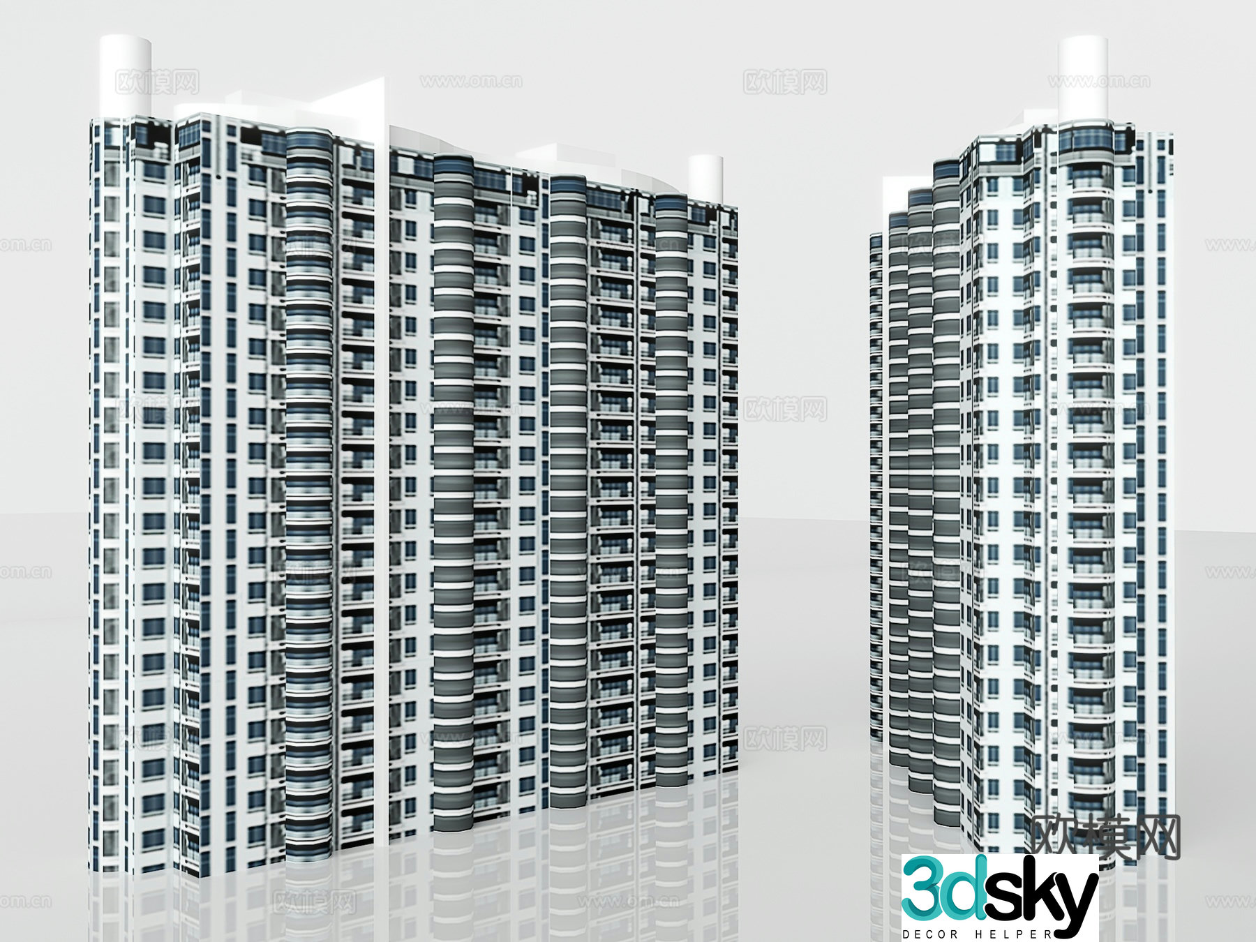 Residential building exterior 3d model