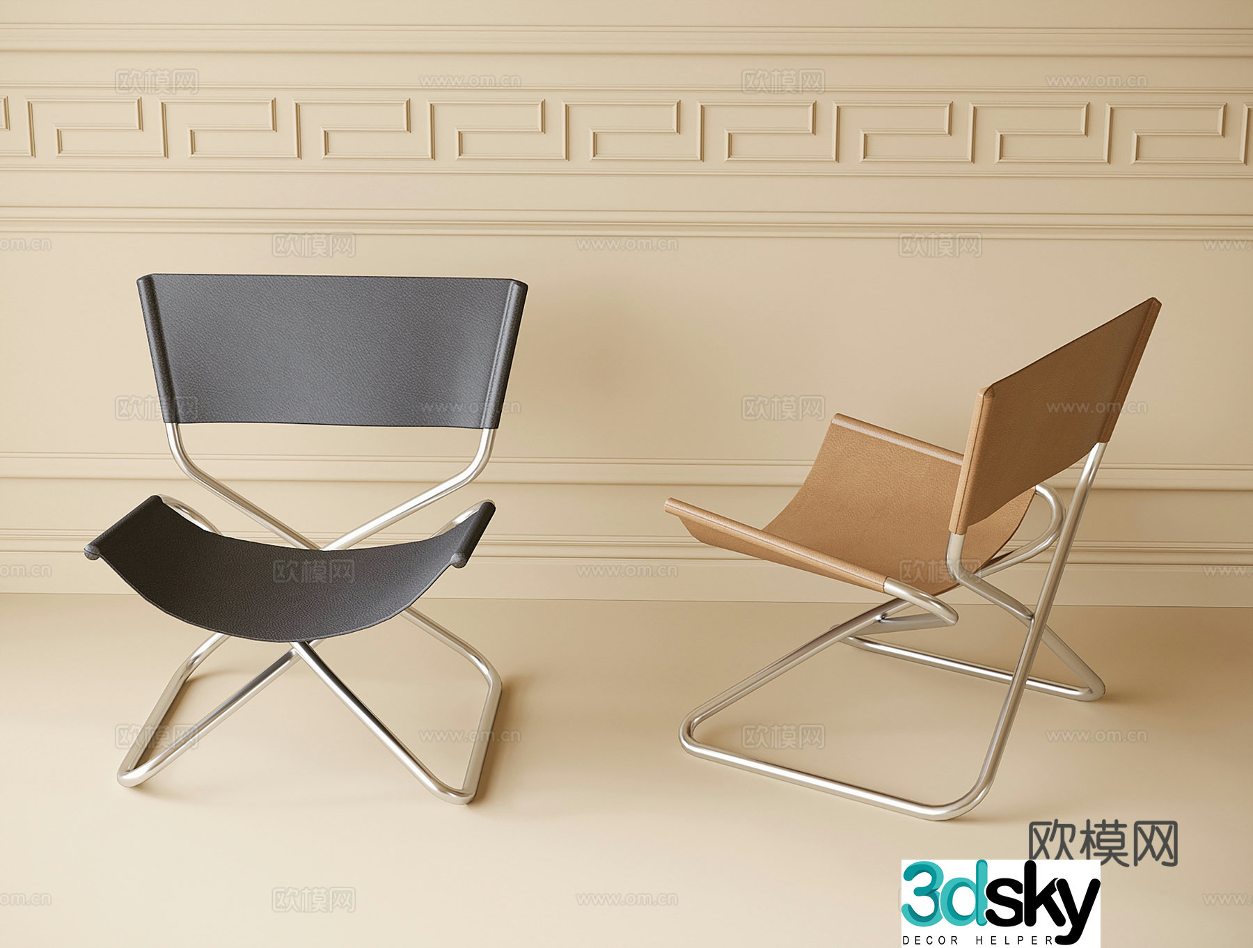 Modern single chair leisure chair 3d model