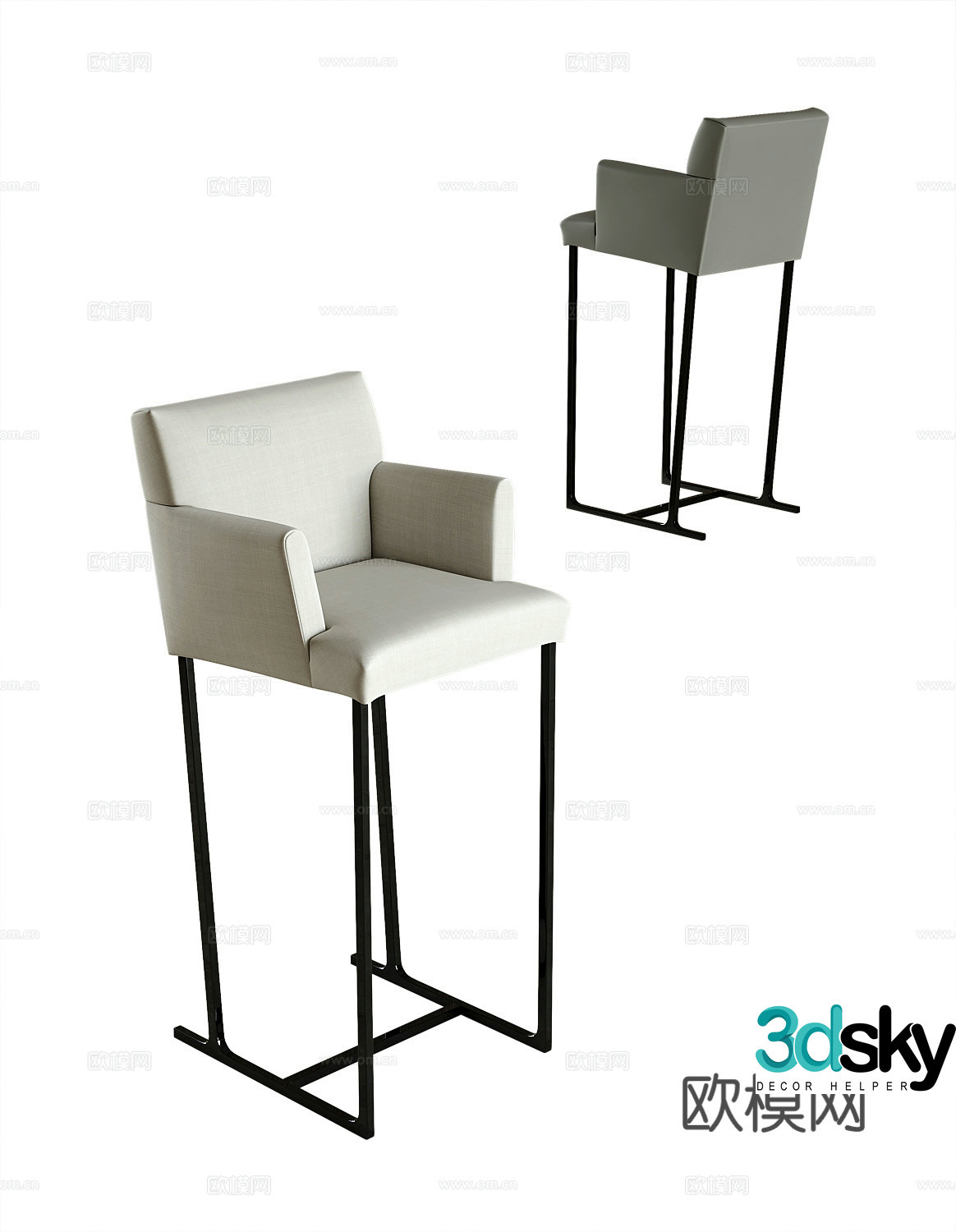 Modern bar stool bar stool high stool 3d model