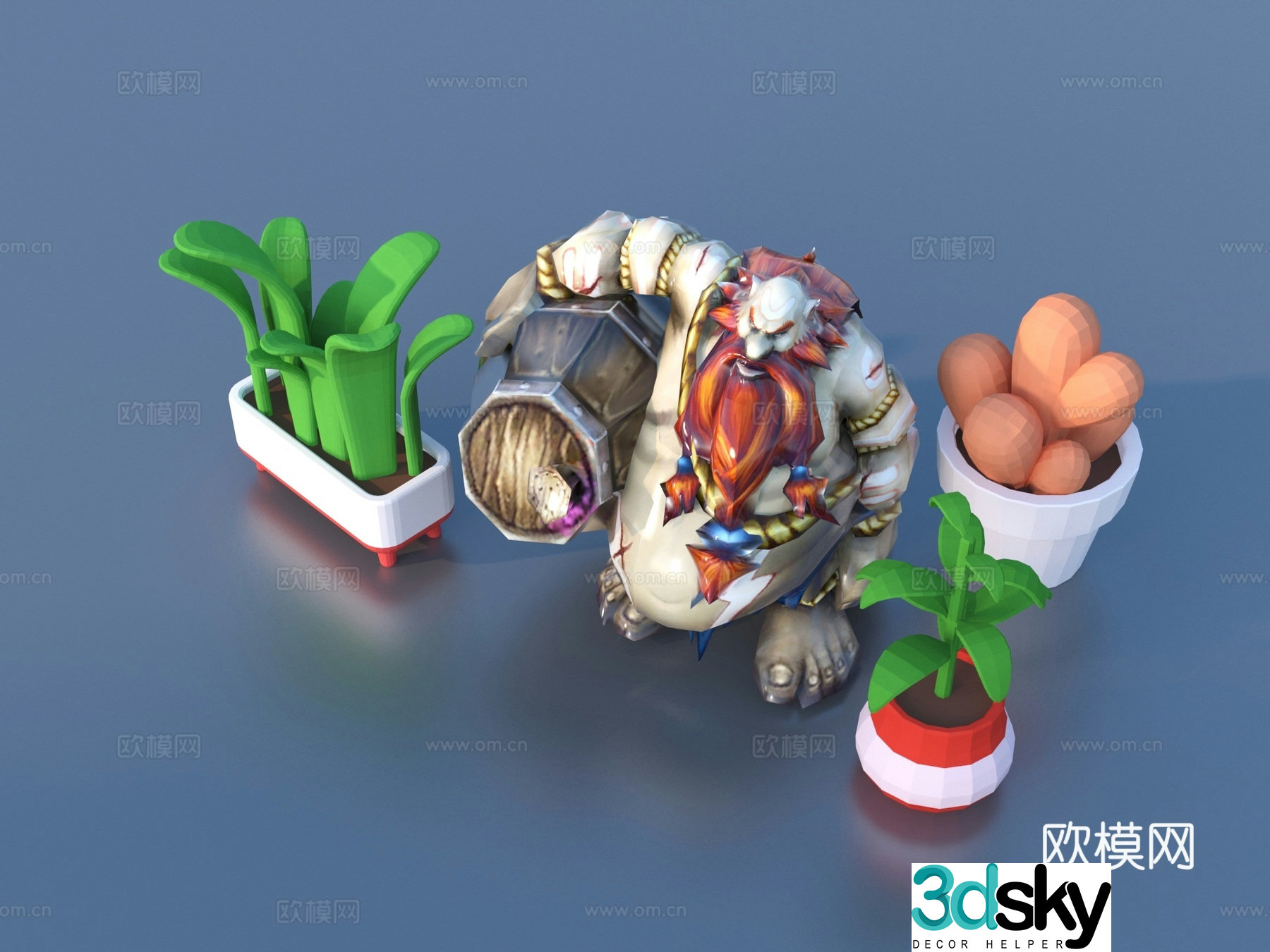 Cartoon toys ornaments sketch 3d model