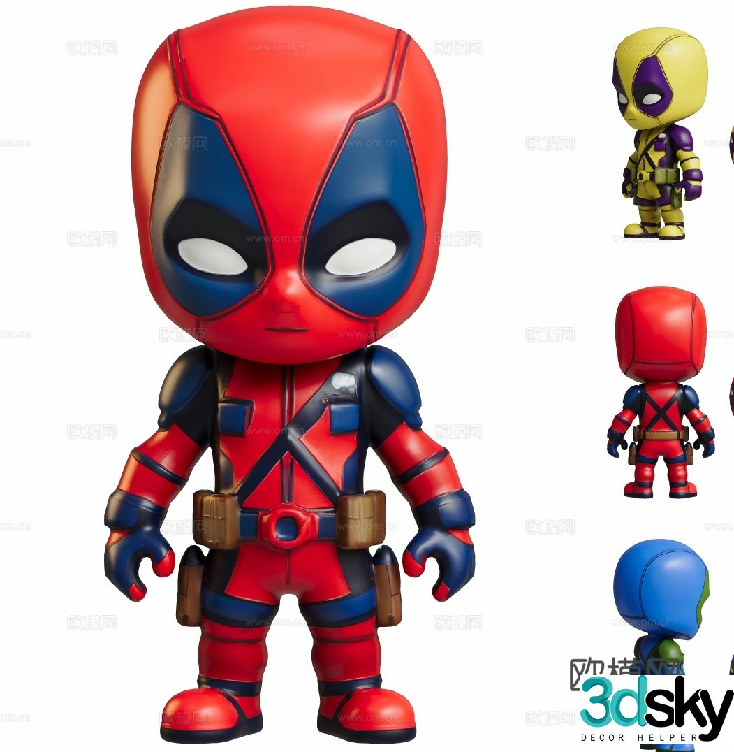 Deadpool doll hold fashion toy ornaments 3D model