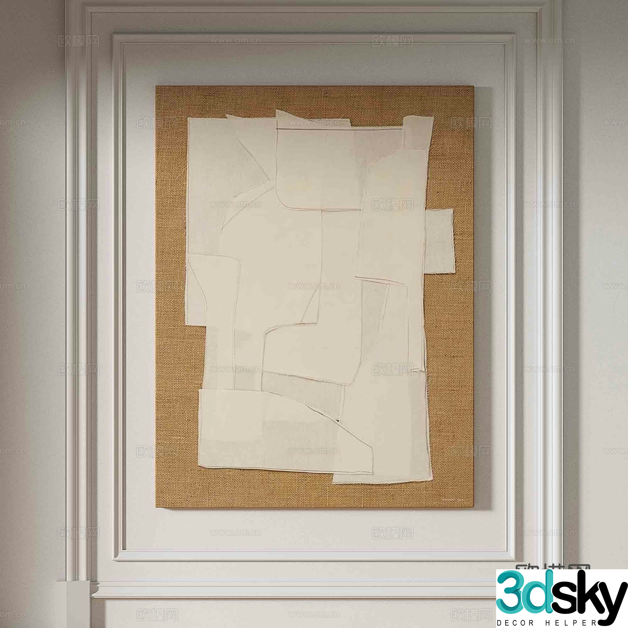 Wabi-sabi texture painting decorative painting 3d model
