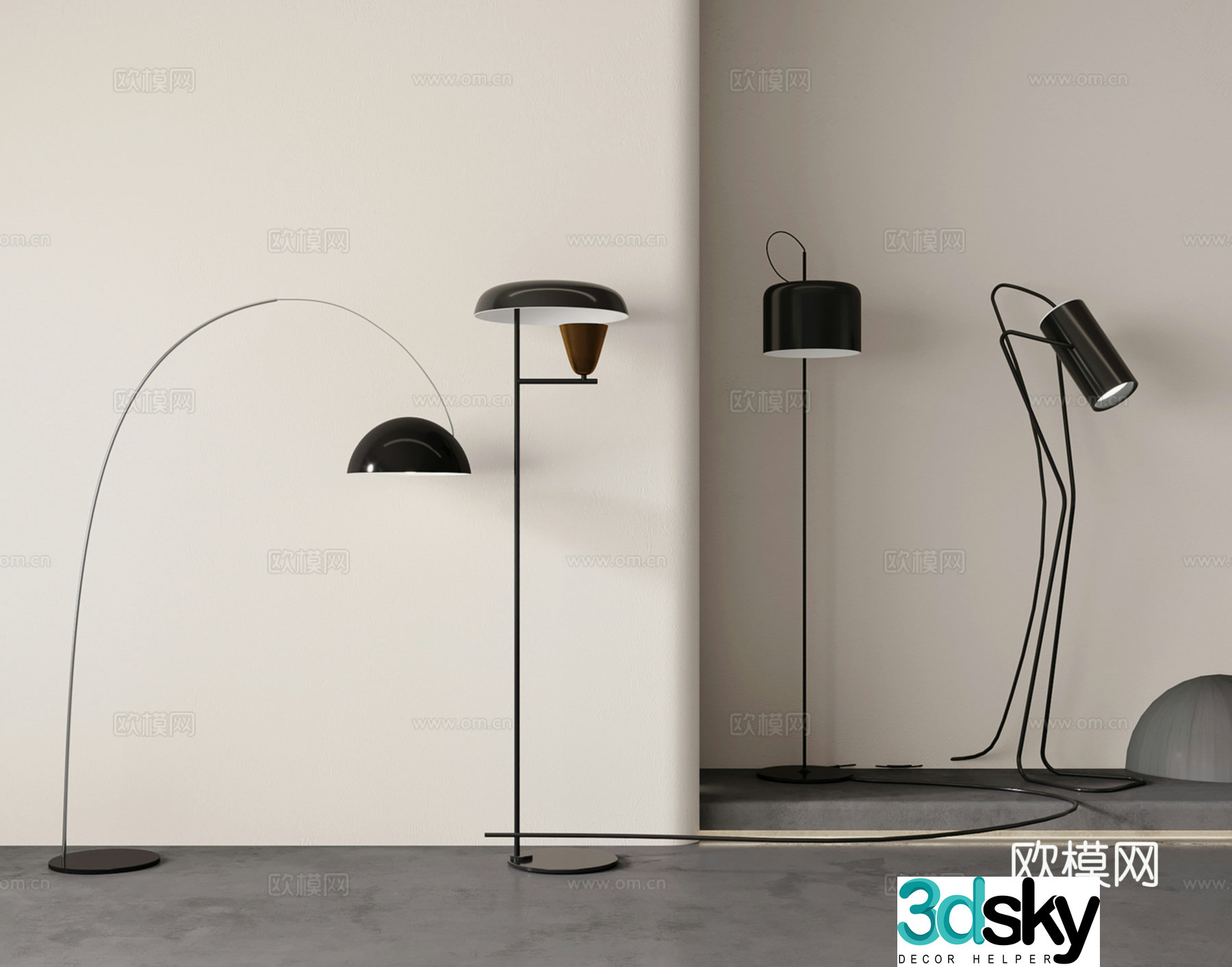 Modern floor lamp 3d model