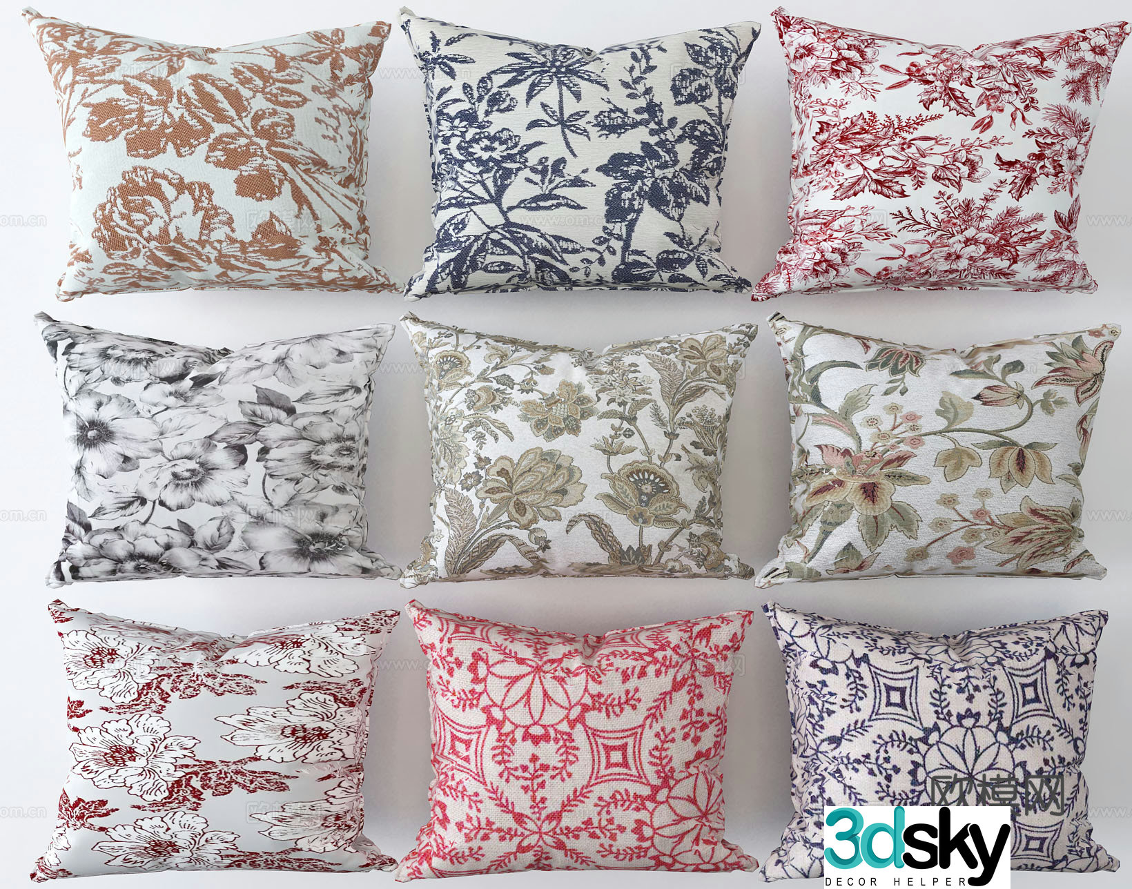 Modern pillow square pillow 3d model