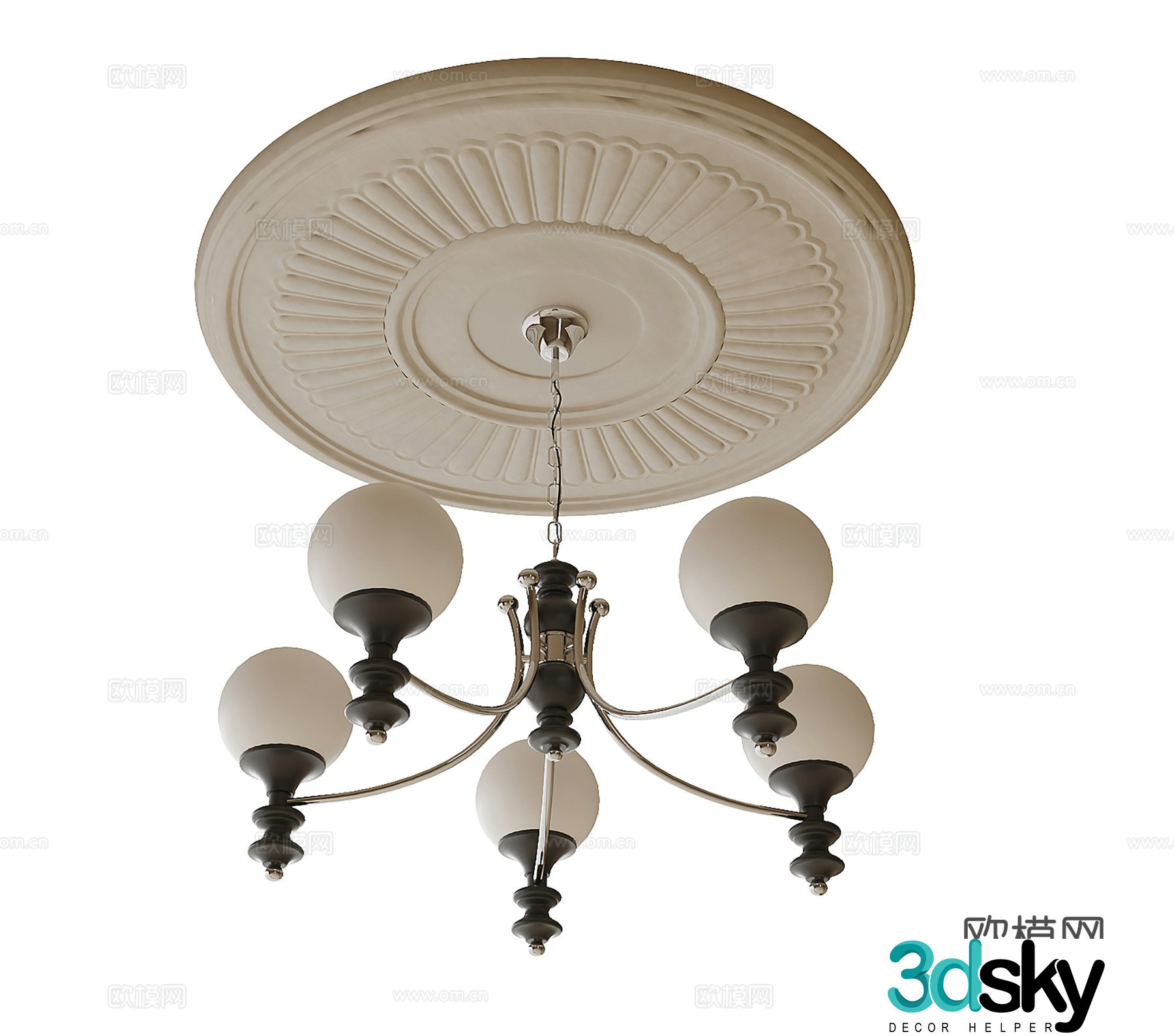 French chandelier hall chandelier 3d model