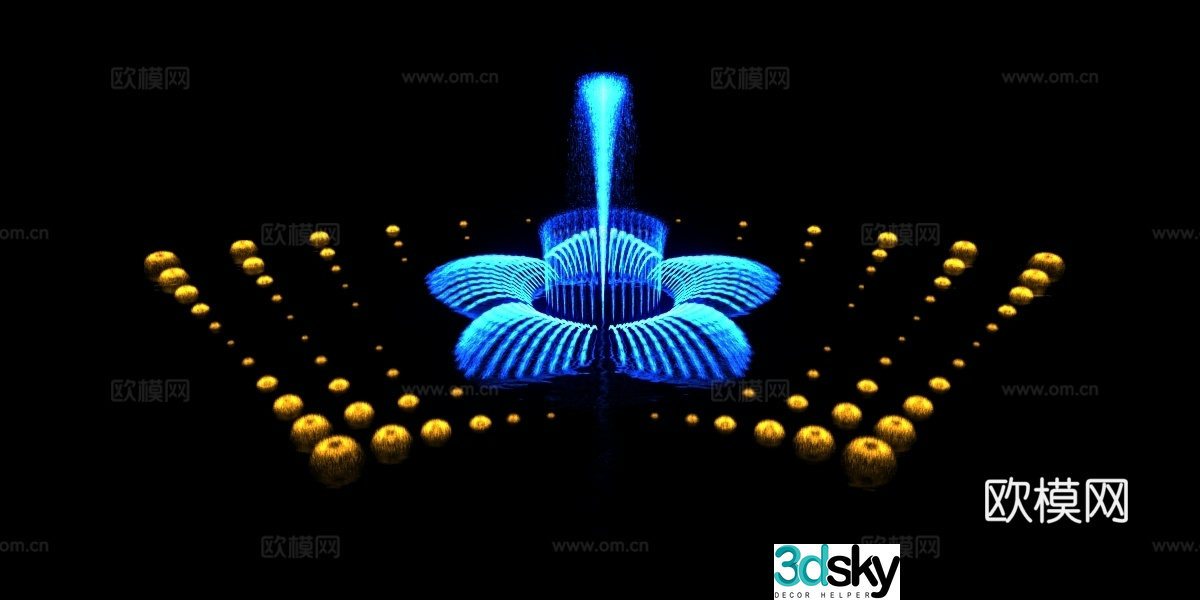 Music fountain 3d model
