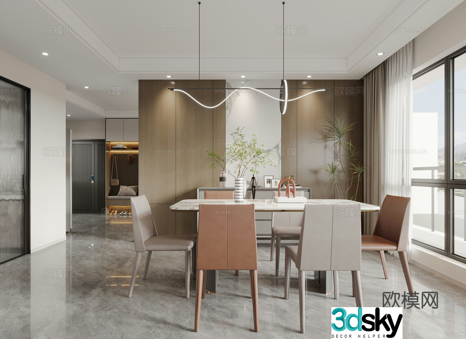 Modern restaurant 3d model