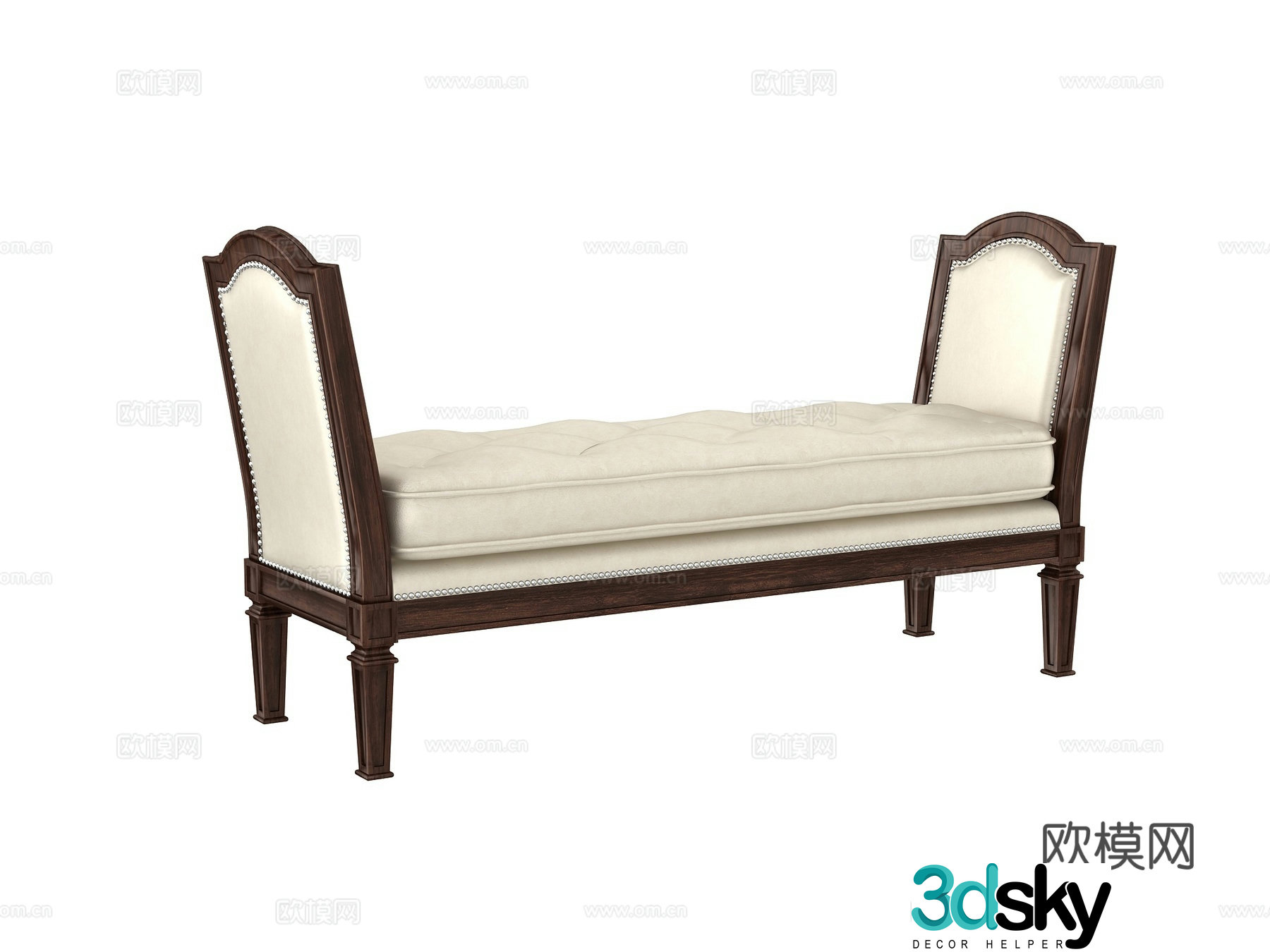 Footrest bed end stool 3d model