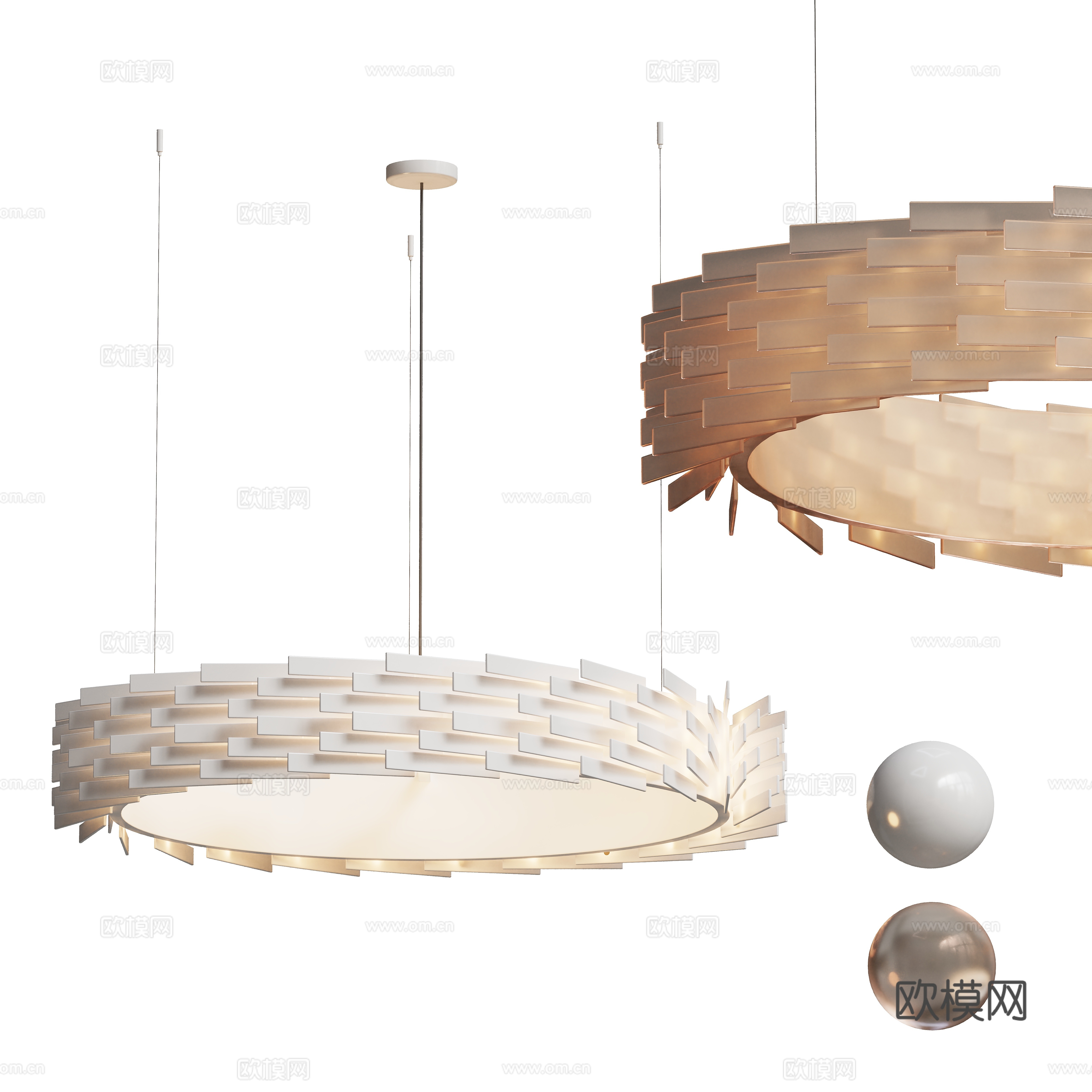 Modern glass art chandelier 3d model