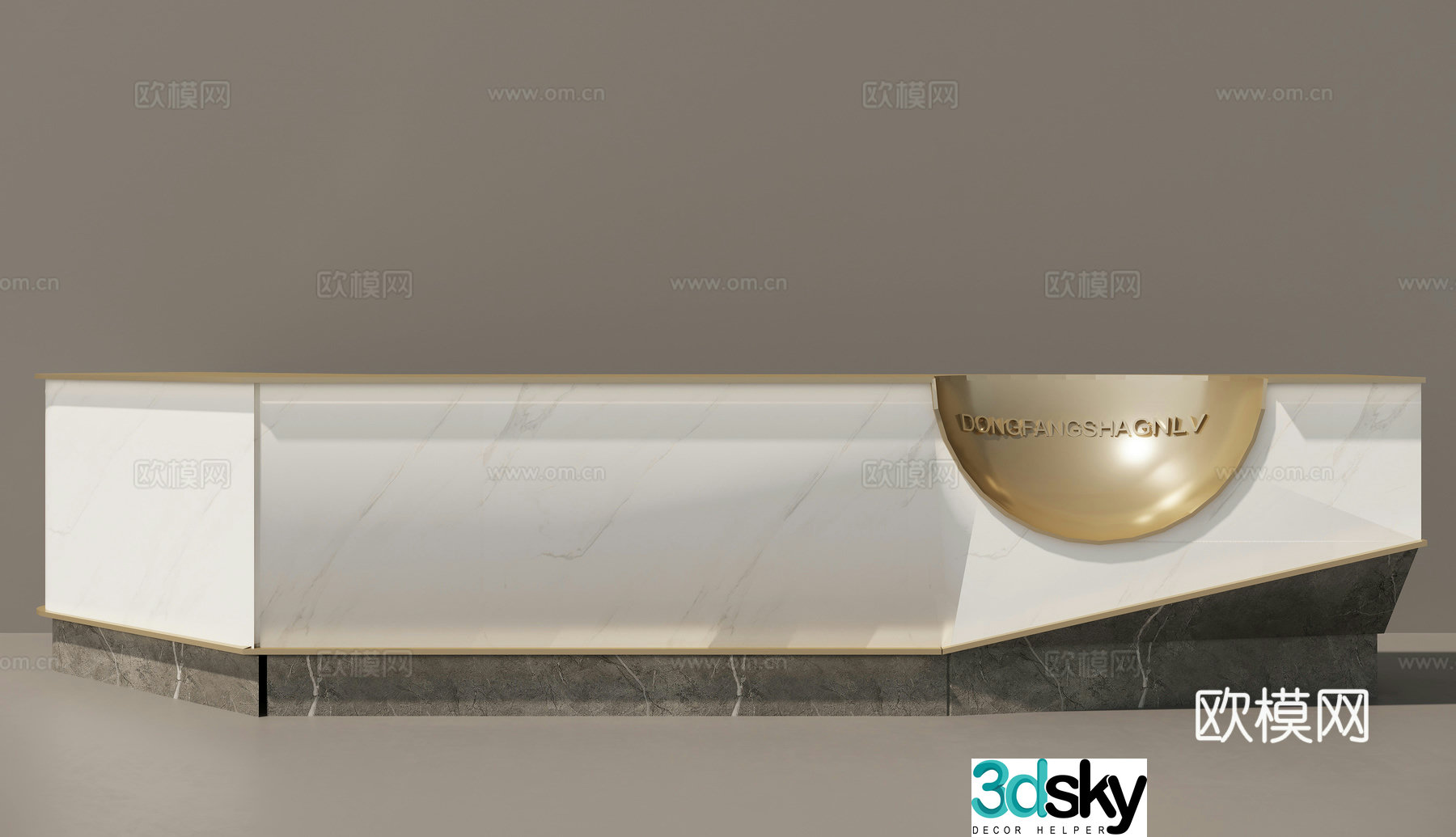 information desk front desk counter reception desk 3d model