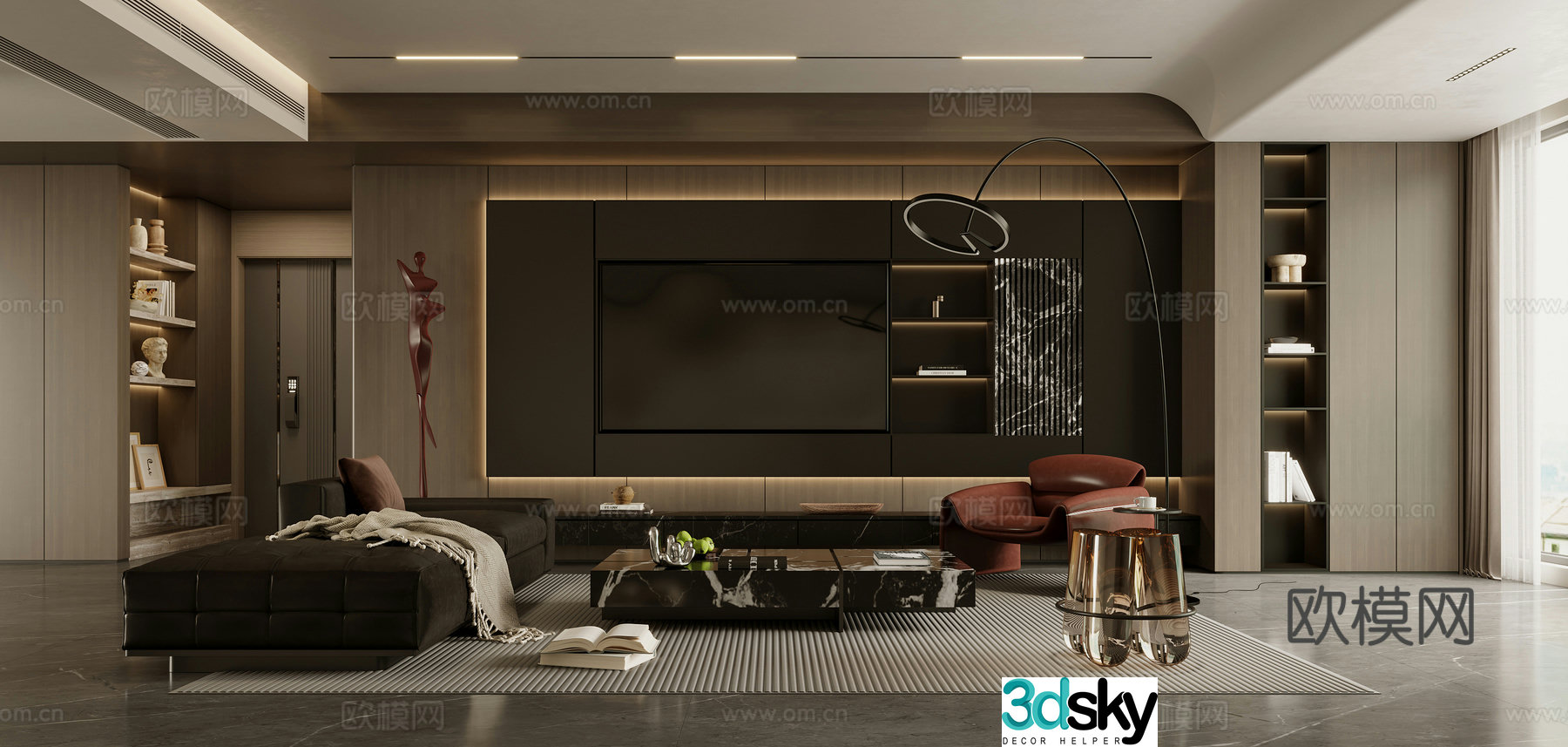 Modern living room 3d model