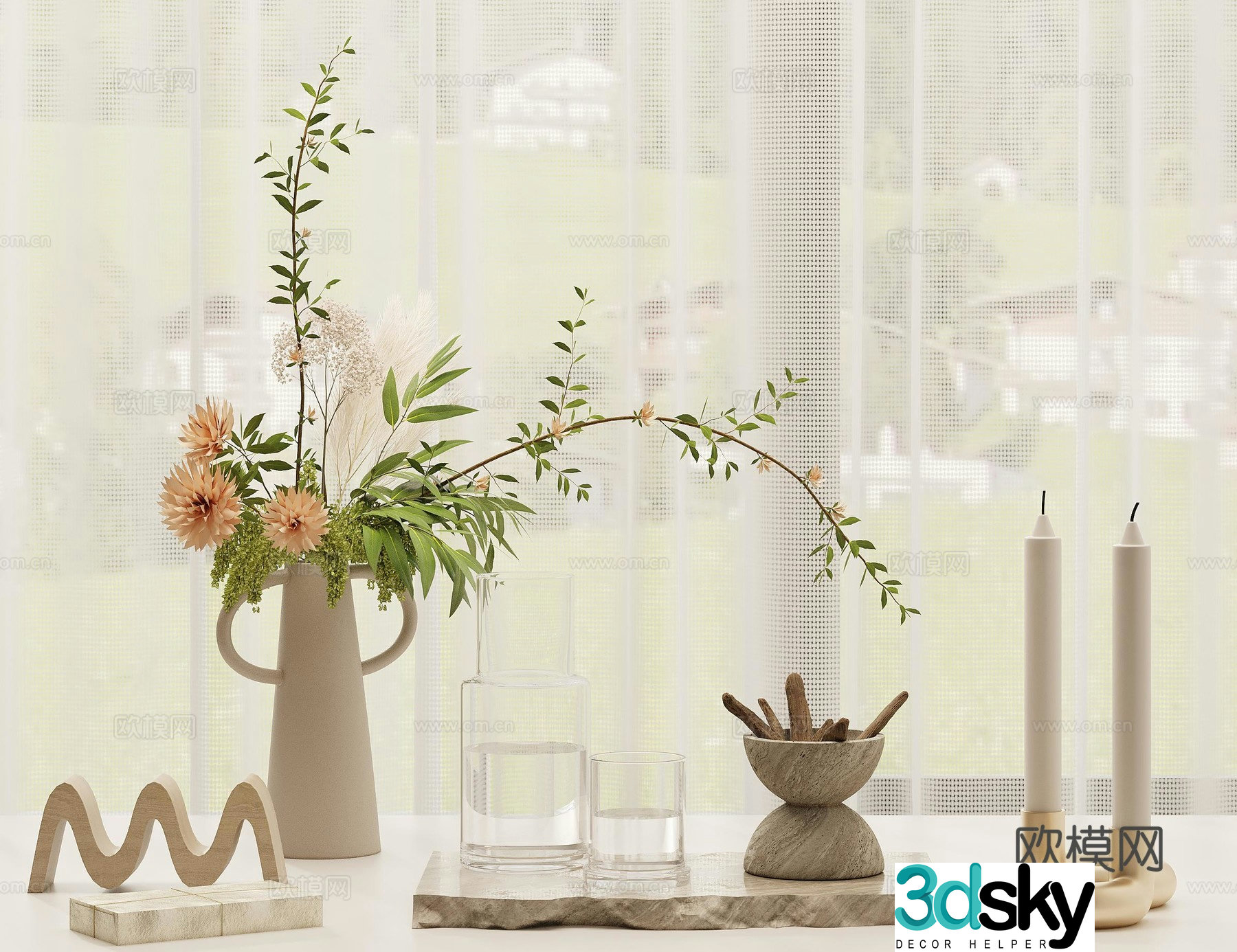 French jewelry ornaments vase candlestick 3d model