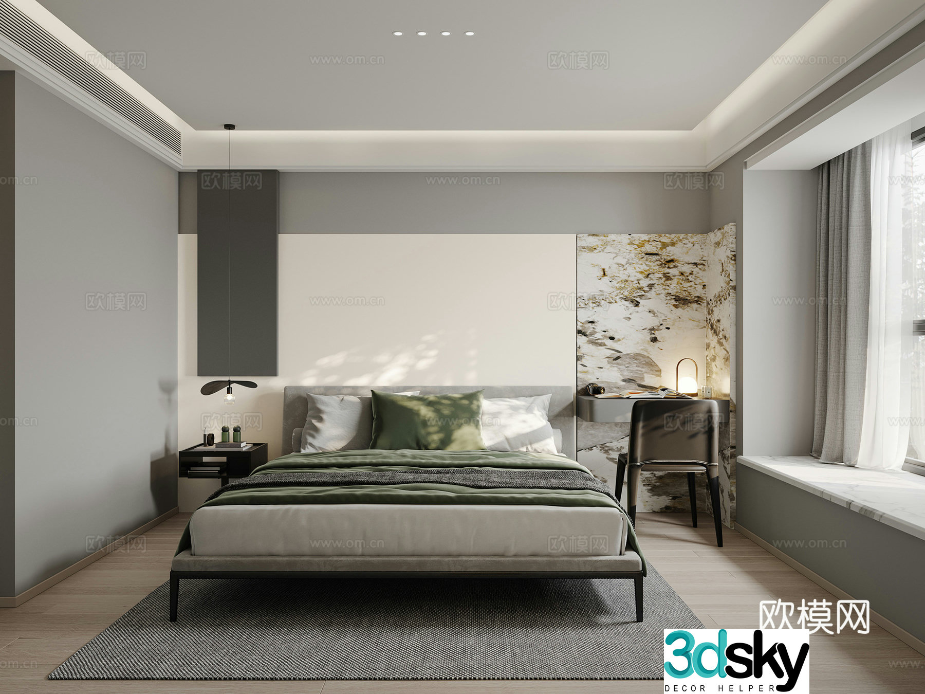 Modern bedroom second bedroom 3d model