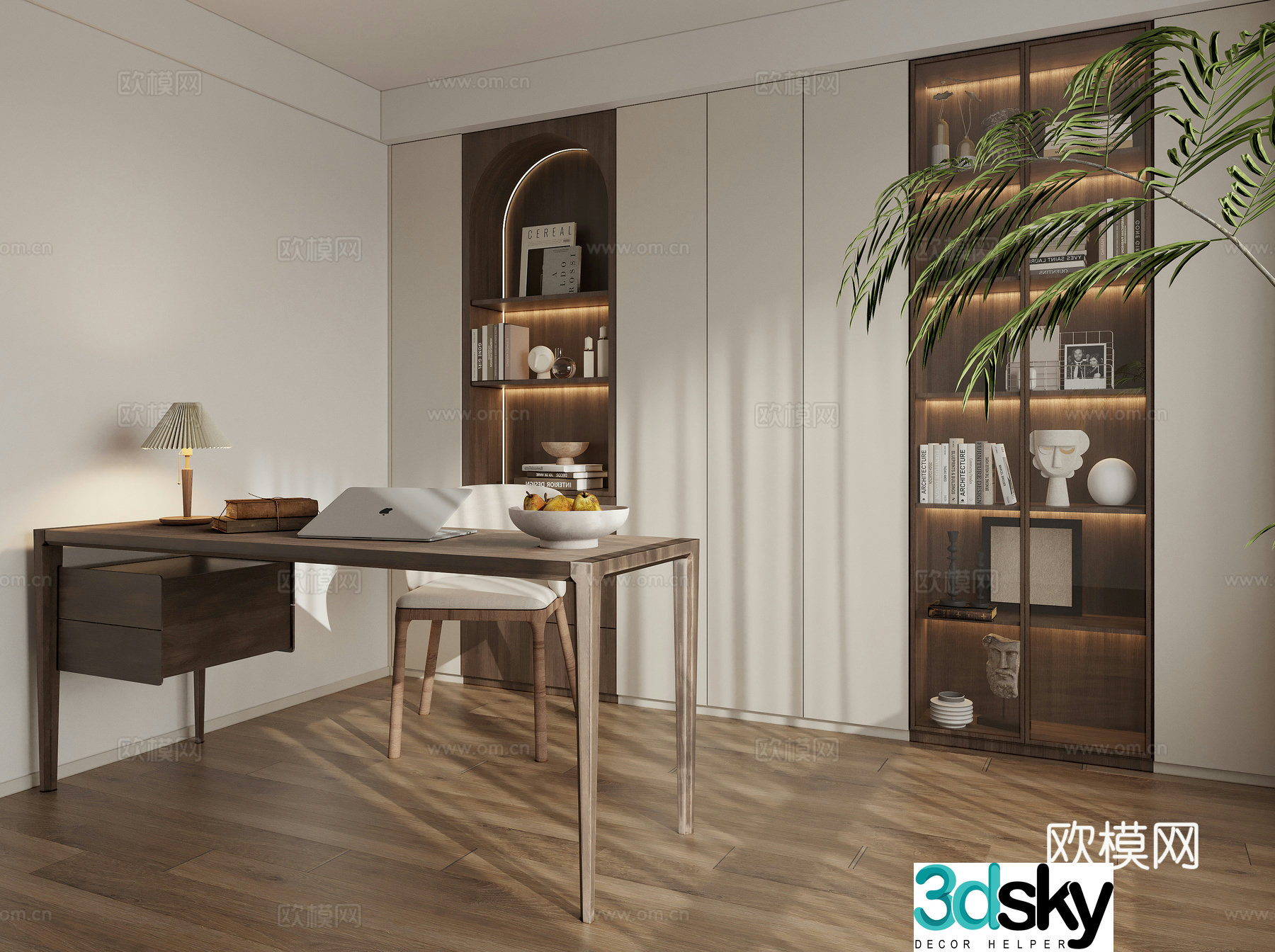 Modern study room 3d model
