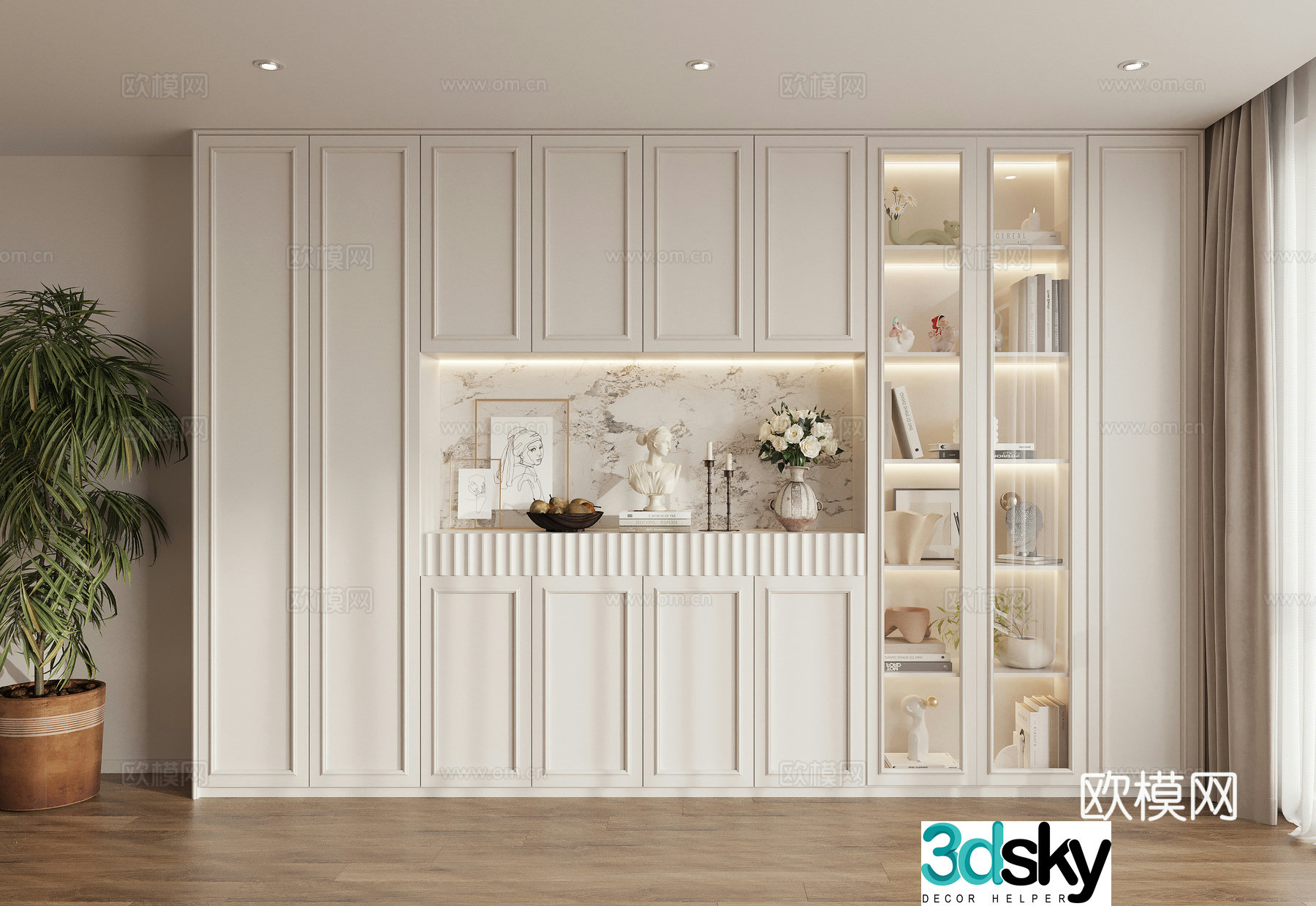 French wine cabinet sideboard 3d model