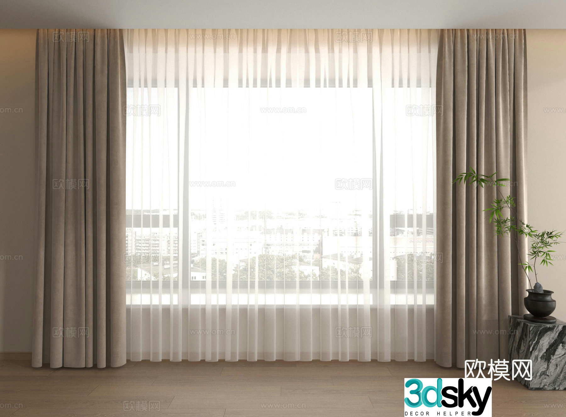 curtain curtain gauze curtain 3d model