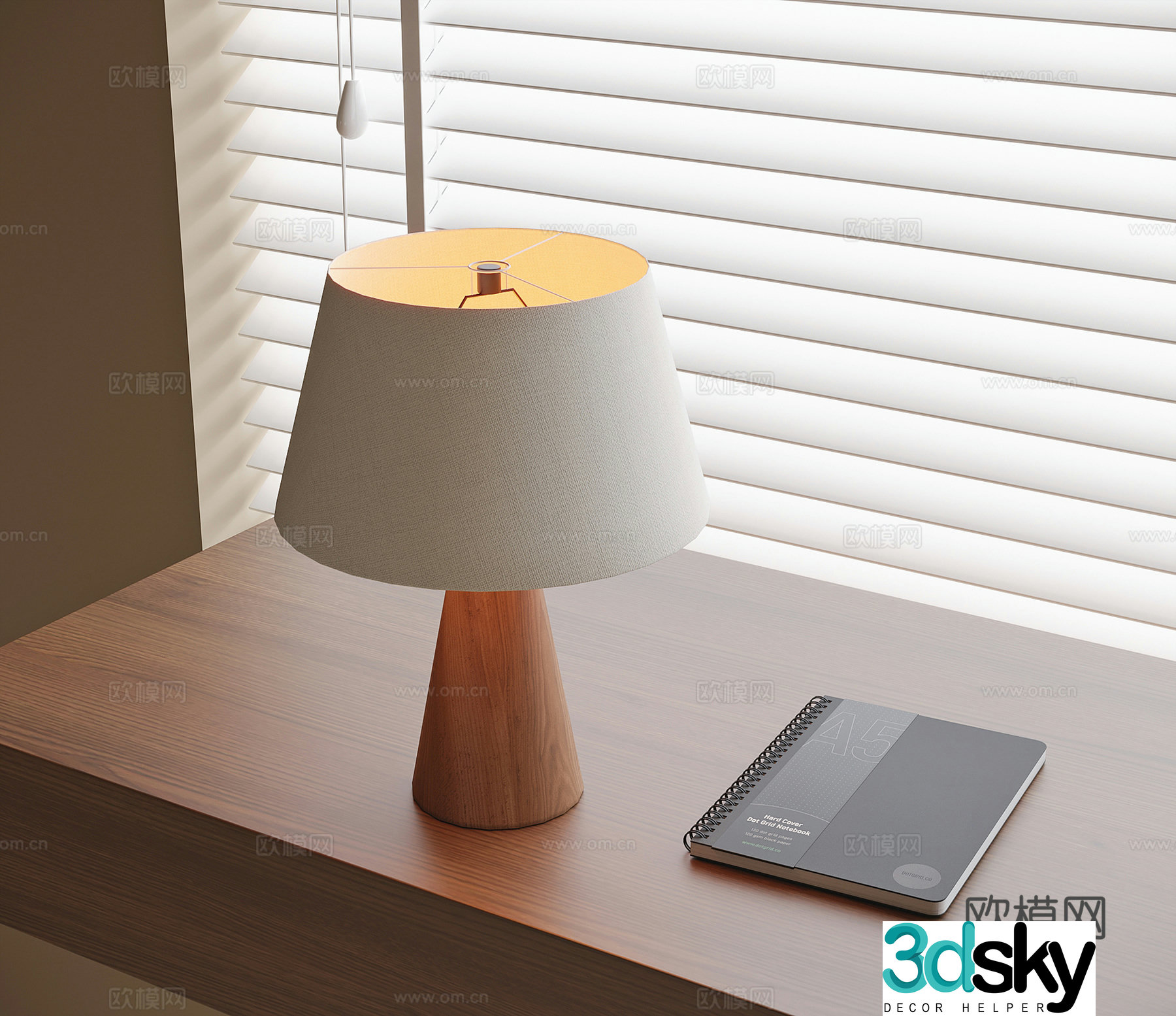 Medieval style desk lamp 3d model
