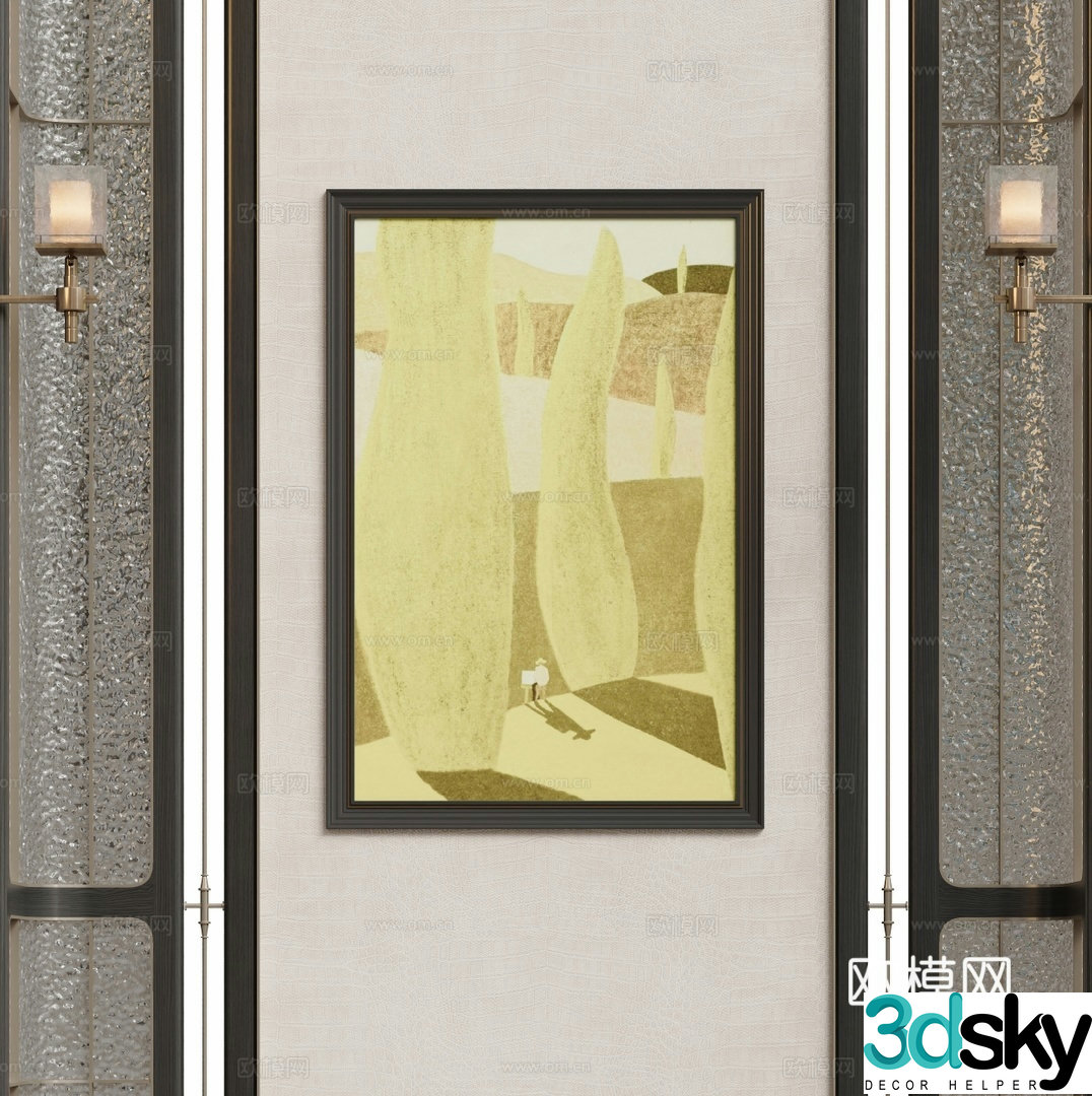 Modern decorative painting Art painting 3d model