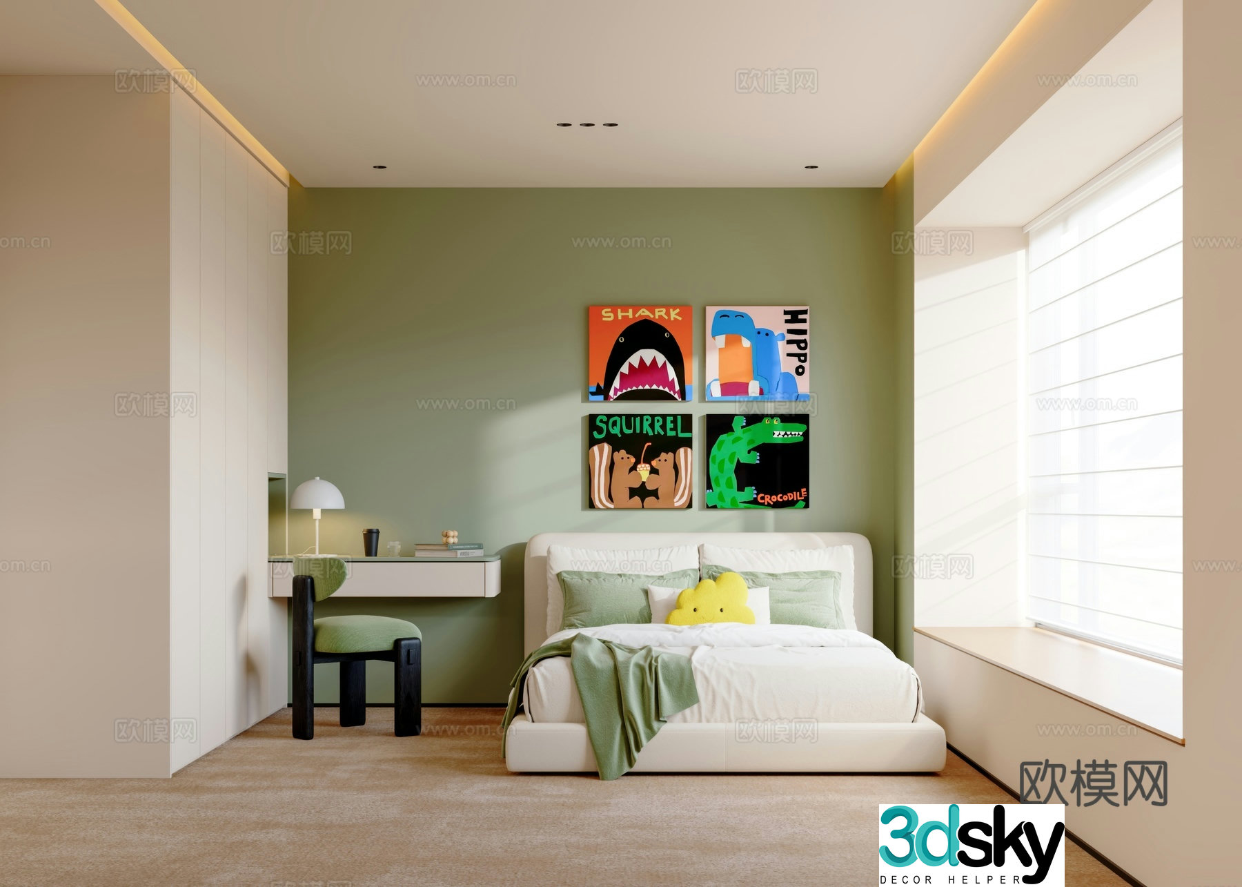 Dopamine children’s room small fresh boy room 3d model
