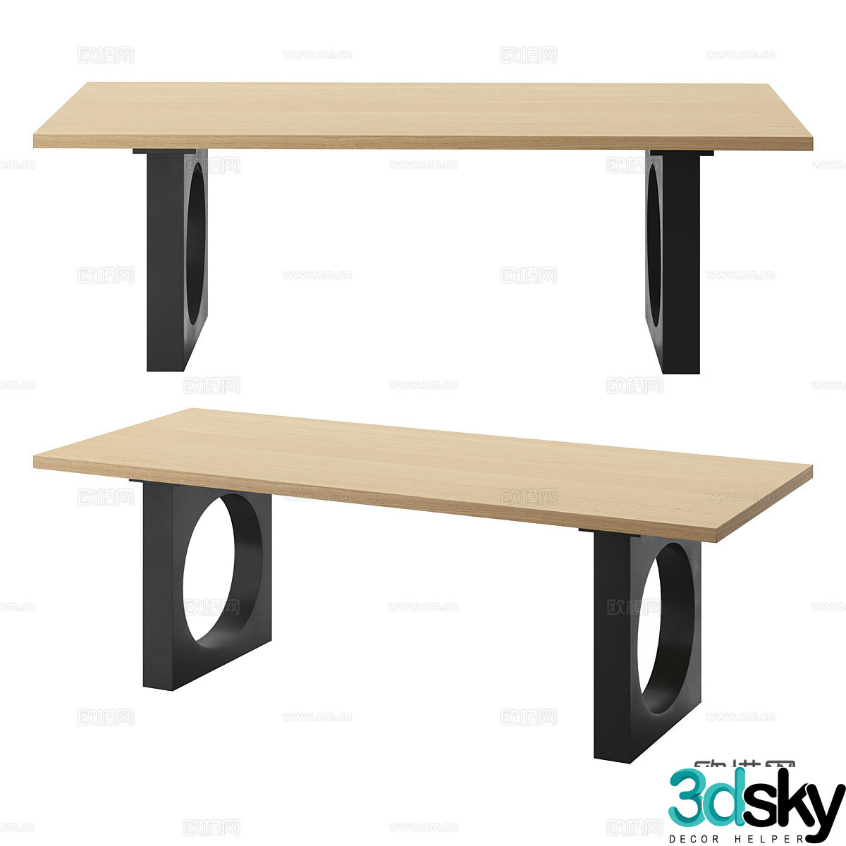 Nordic simple dining table 3D model