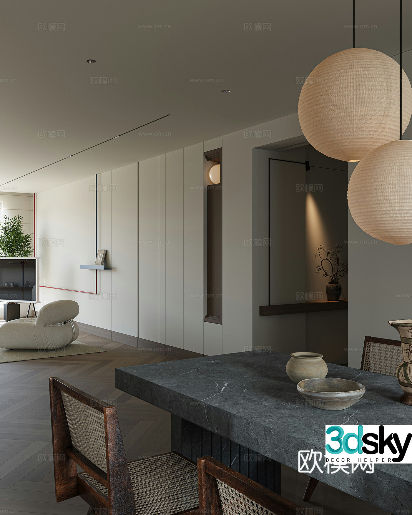 Modern restaurant 3d model